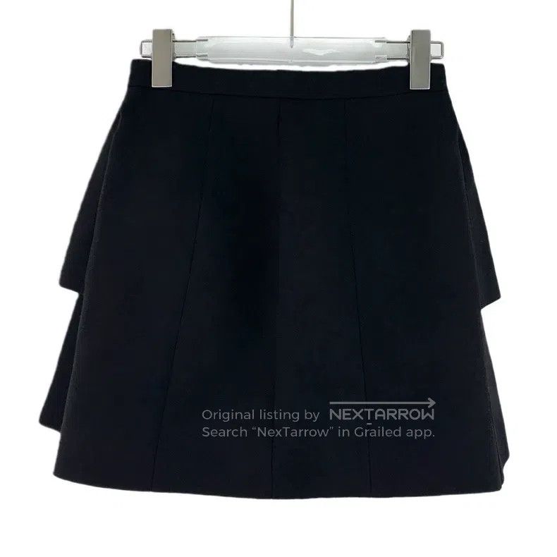Saint Laurent Paris Saint Laurent Paris Black Wool Skater Half Skirt Size 37" - 2 Thumbnail