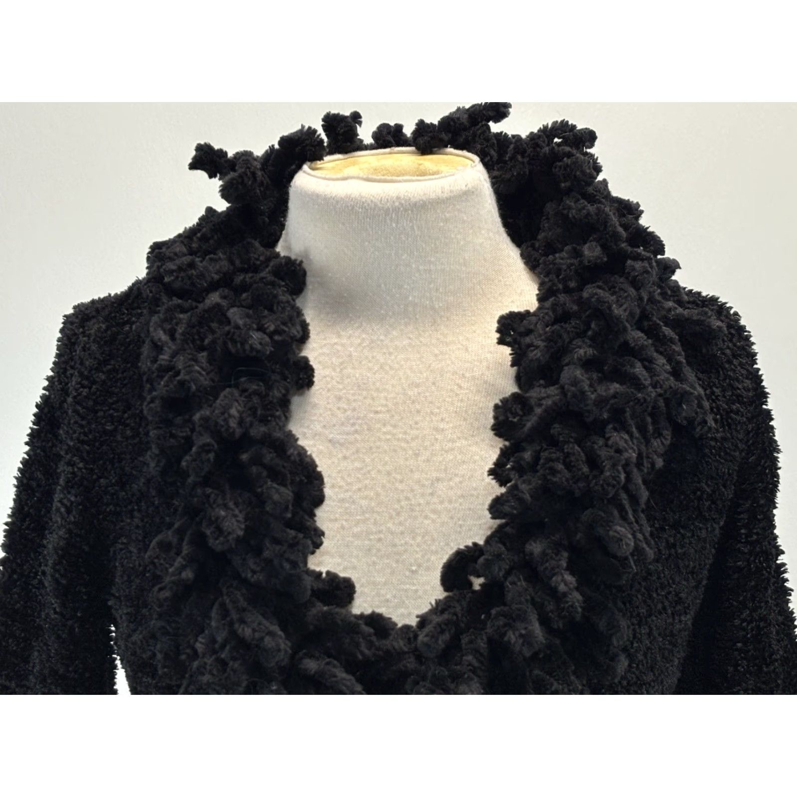 Forever 21 VINTAGE Forever 21 Fringe Collar Cardigan Duster Women’s S Black Bohemian 90s Y2K Goth Mens? Size S / US 4 / IT 40 - 5 Thumbnail