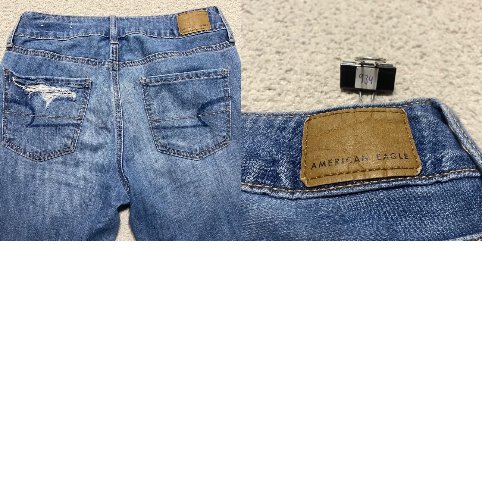 American Eagle Outfitters American Eagle Outfitters Jeans Tomgirl Womens 0 Blue Denim Distressed Stretch Tapered Medium Wash Casual Womens Jeans Size 25" / US 0 / IT 36 - 9 Thumbnail