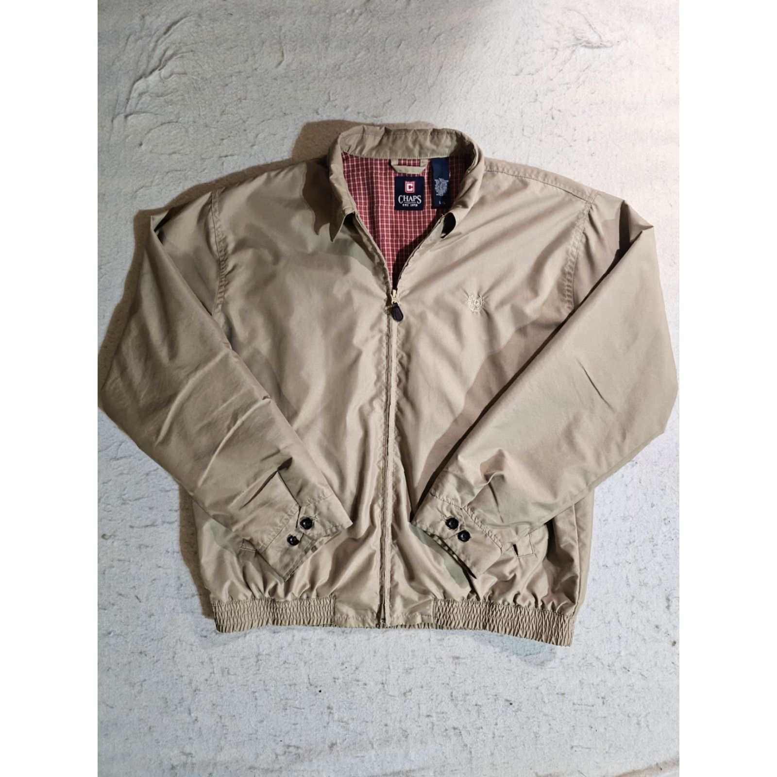 Chaps VINTAGE CHAPS by Ralph Lauren 100% Cotton Full-Zip Jacket Check Lined Mens Sz Lg Jacket Size US L / EU 52-54 / 3 - 2 Thumbnail