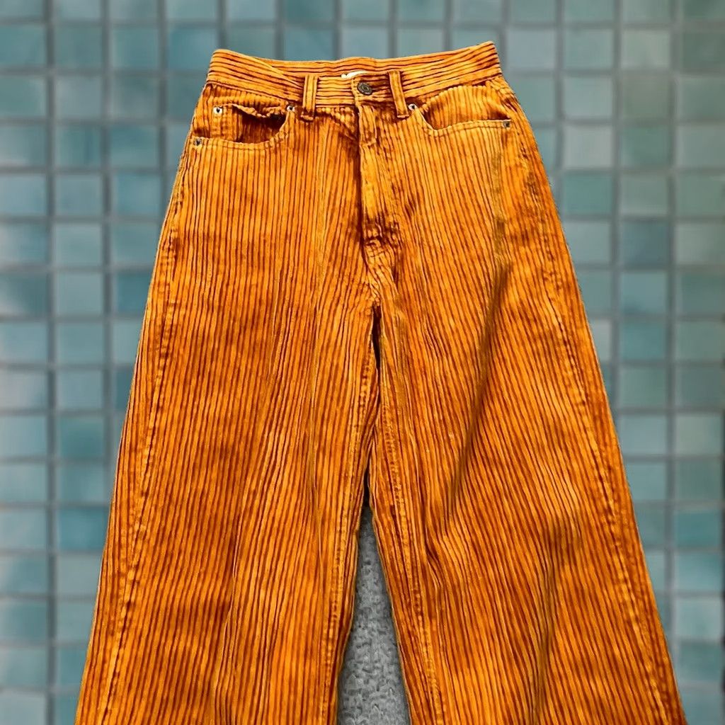 Urban Outfitters VINTAGE Urban Outfitters Pants Womens 24 Orange BDG High Rise Baggy Logo Corduroy Cotton Size 42" / US 20 - 1 Thumbnail