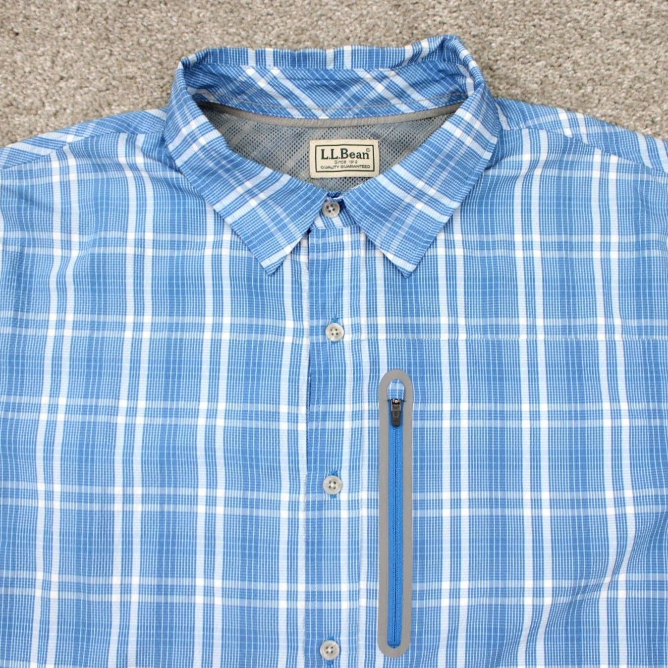 Vintage L.L. Bean Seersucker Shirt Men XL Reg Blue/White Comfort Stretch L/S Button-Up Shirt Size US XL / EU 56 / 4 - 6 Thumbnail