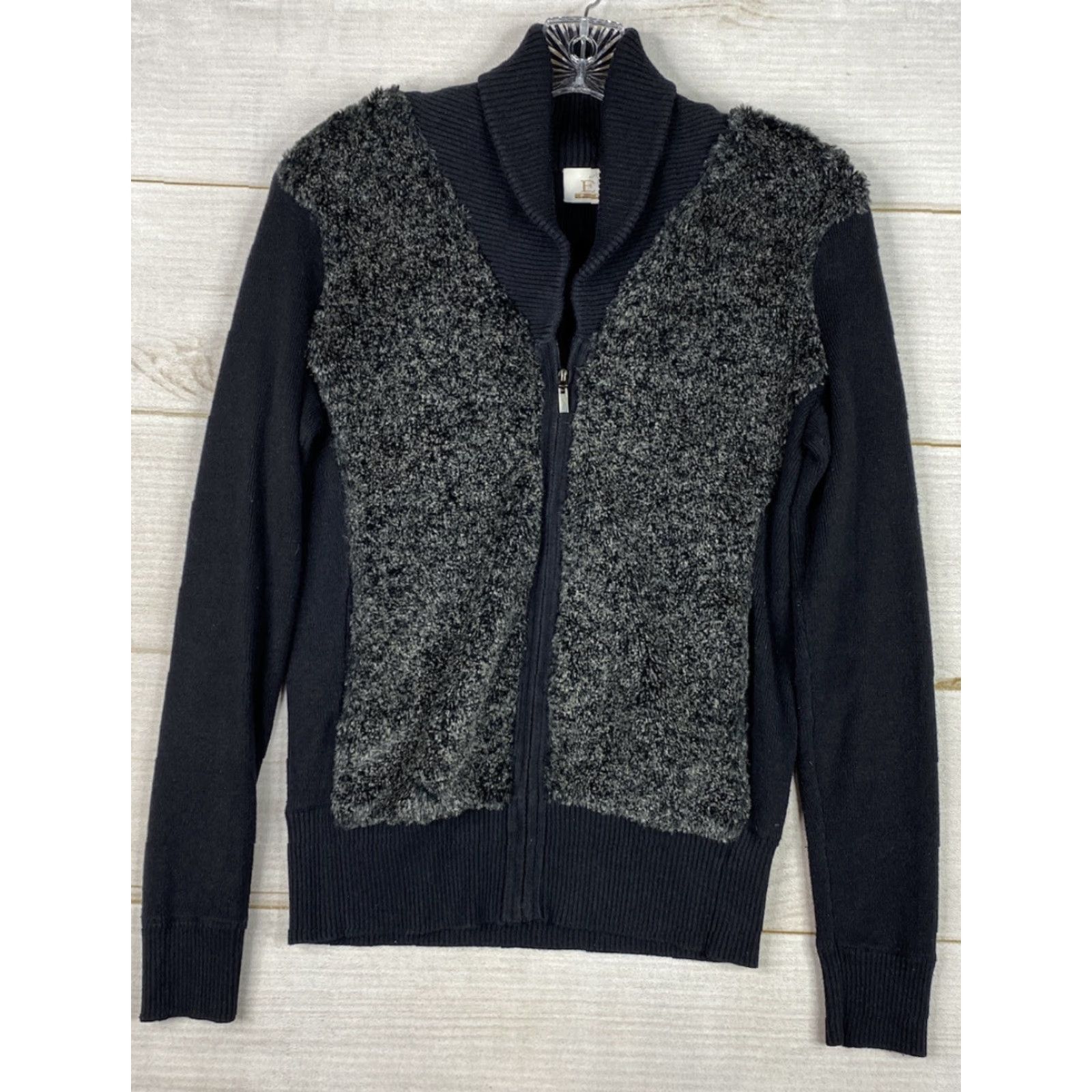 Vintage VINTAGE EP Pro Sweater Womens Sz S Black Faux Fur Full Zip Long Sleeve Golf Cardigan Size S / US 4 / IT 40 - 2 Thumbnail