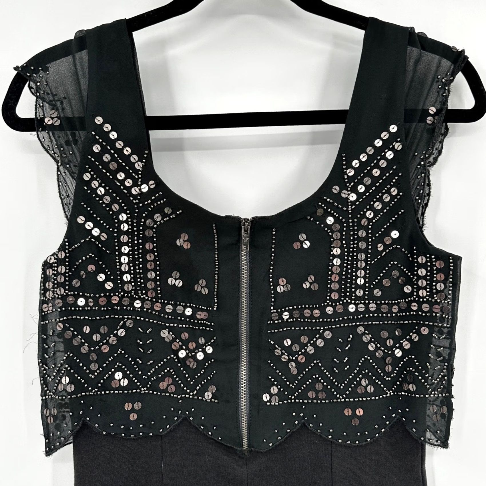 American Eagle Outfitters American Eagle Outfitters Womens XS Black Sequin Embellished Mini Bodycon Dress Size XS / US 0-2 / IT 36-38 - 7 Thumbnail