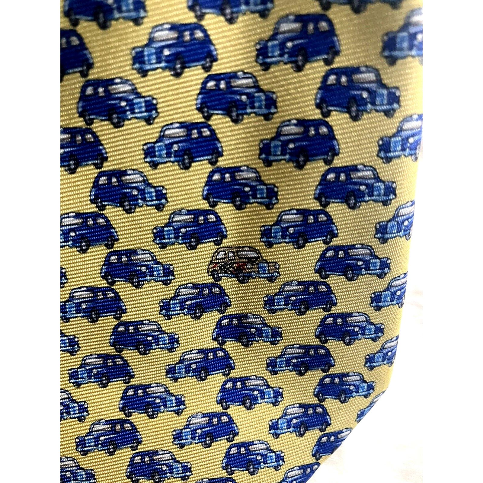 Burberry RARE Vintage Burberry London tie with blue cars 1 different Size ONE SIZE - 6 Thumbnail