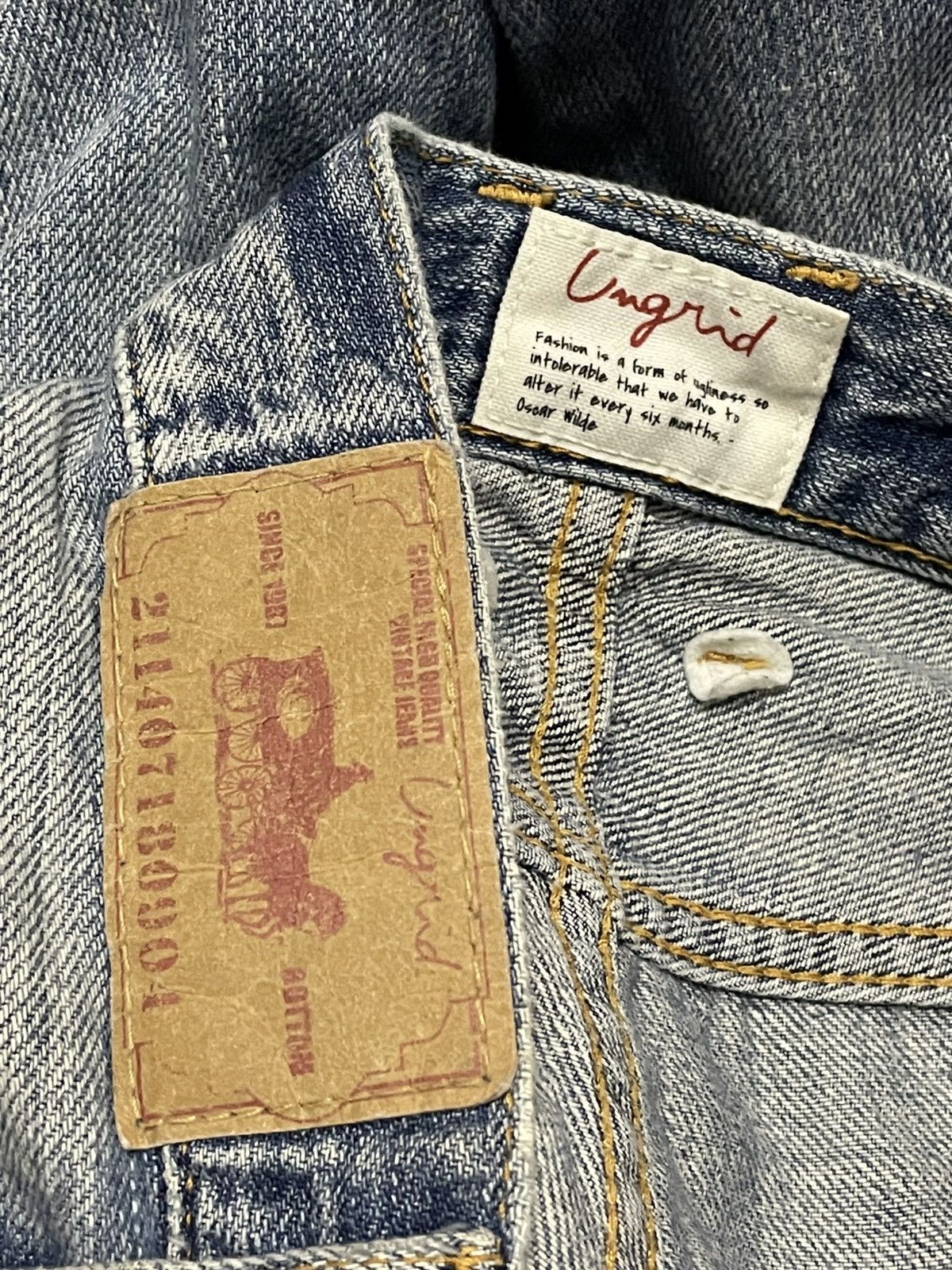 Japanese Brand VINTAGE UNGRID OG 90S JAPAN DESIGNER RIPPED GRUNGE DENIM Size US 30 / EU 46 - 17 Thumbnail