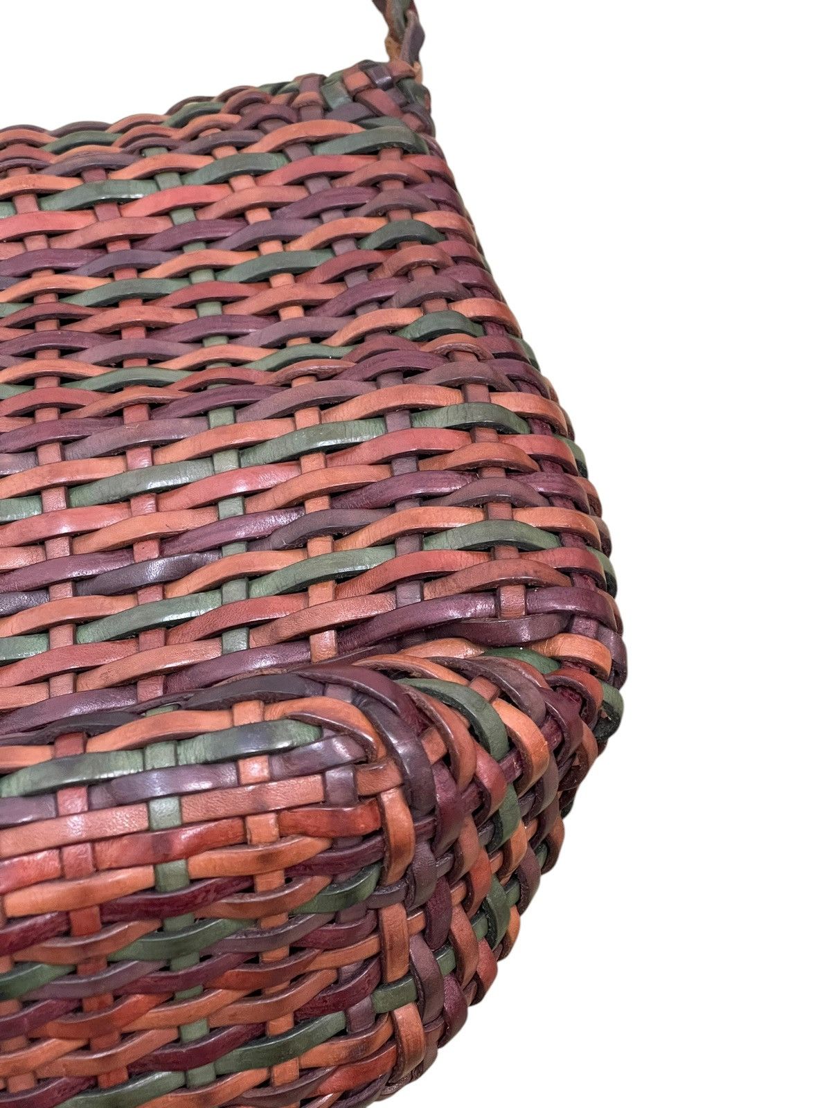 Genuine Leather Full Leather Woven Vtg Greta Italy Cross Body Bag 1🟩4 Size ONE SIZE - 16 Thumbnail