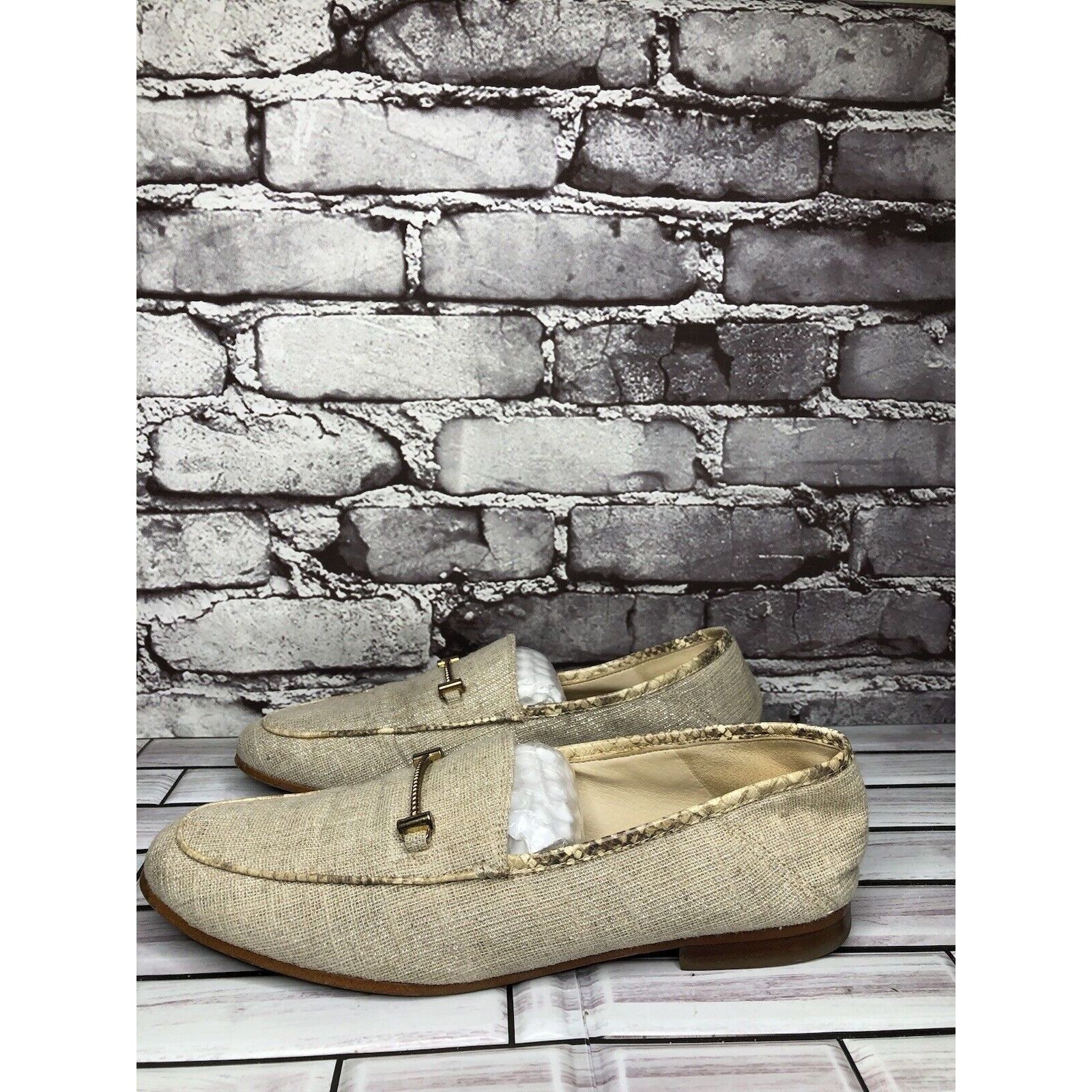 Sam Edelman Sam Edelman Lior Beige Leather Horsebit Almond Toe Slip On F Size US 9 / IT 39 - 21 Thumbnail