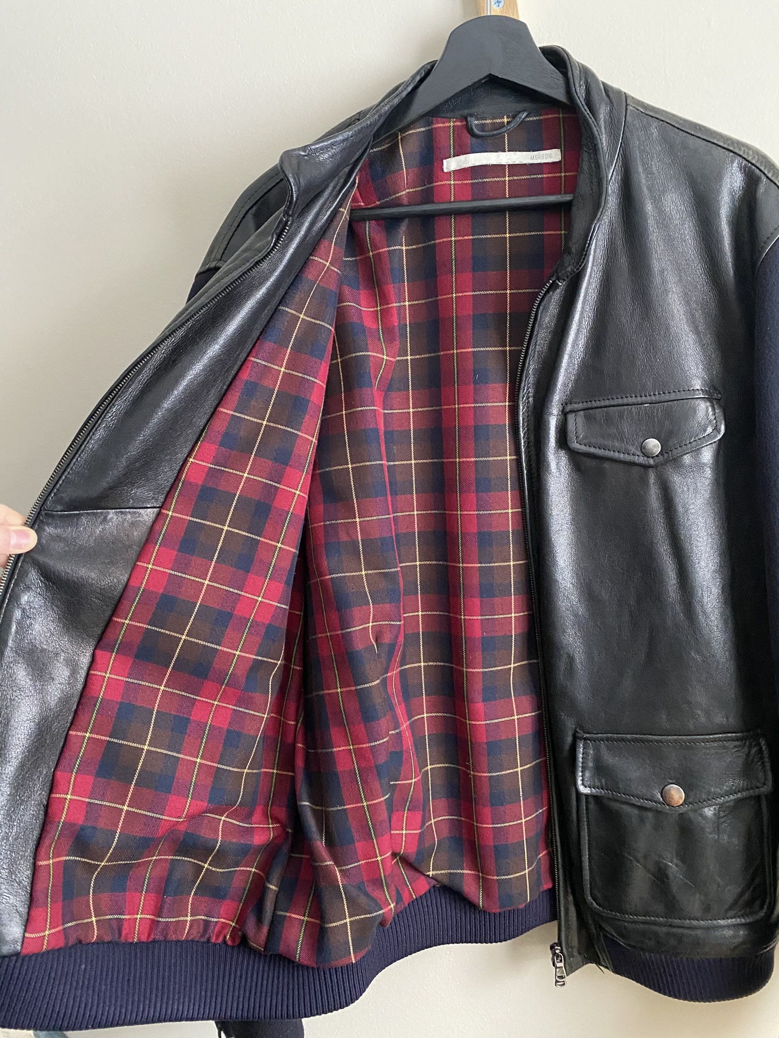 Other Calf Skin / Wool Sleeves - Flannel Lined Leather Jacket Size US L / EU 52-54 / 3 - 3 Thumbnail