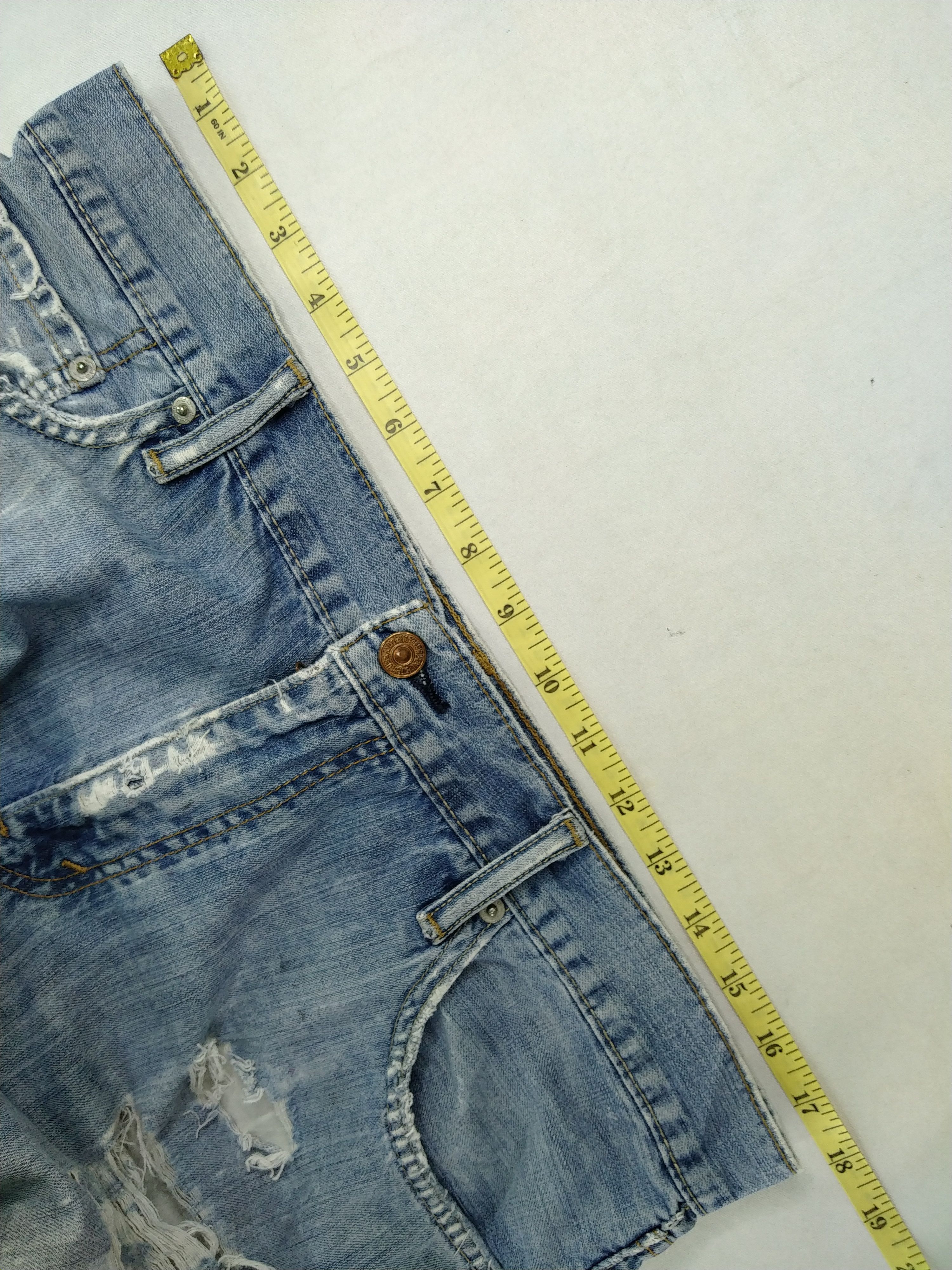 Japanese Brand Vintage Levi's 505 Straight Ripped Denim 35x30.5 JN165 Size US 35 - 5 Thumbnail