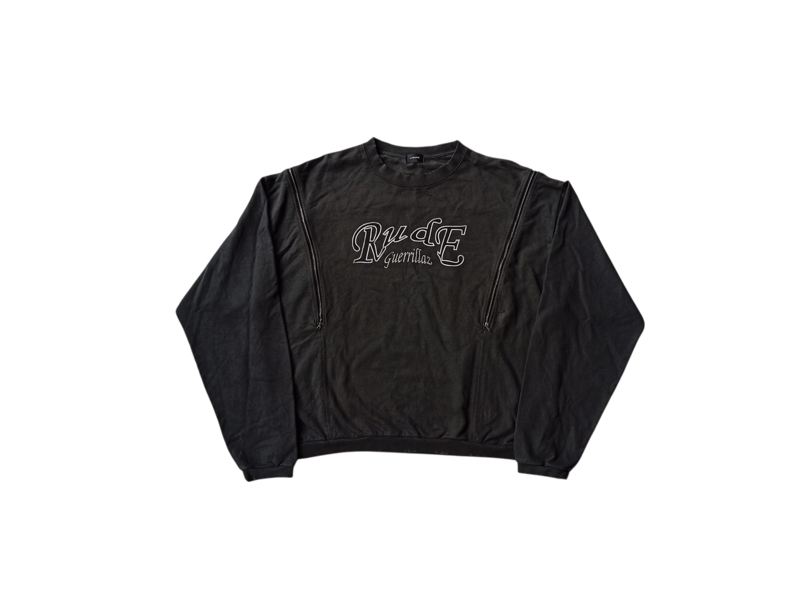 Japanese Brand Libere rude guerrillaz oversized zip sweater Size US L / EU 52-54 / 3 - 1 Thumbnail