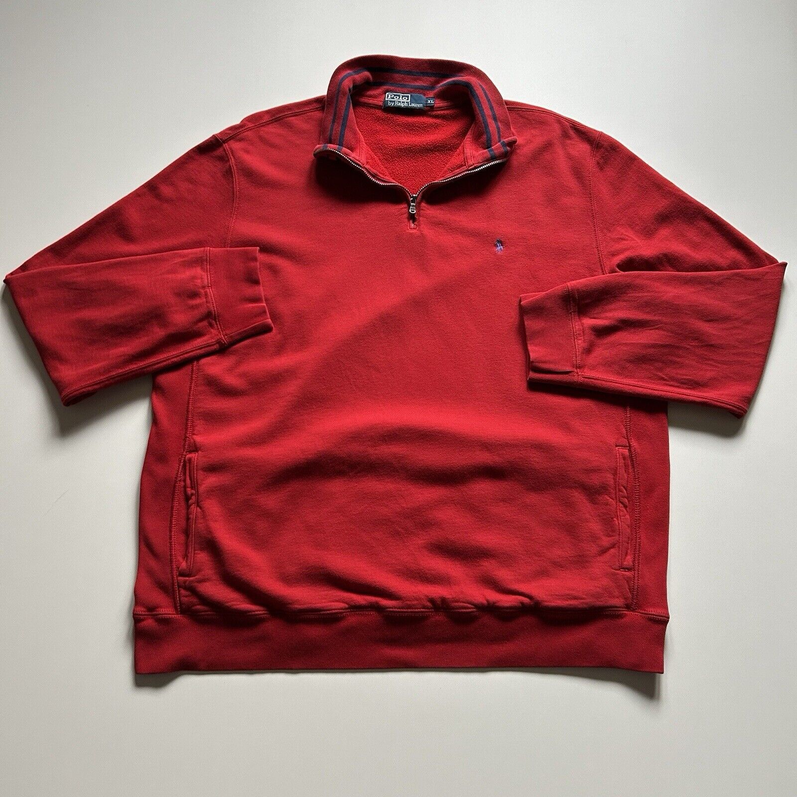 Polo Ralph Lauren Vintage Y2K Polo Ralph Lauren 1/4 Zip Sweatshirt XL Red Rare Size US XL / EU 56 / 4 - 1 Thumbnail