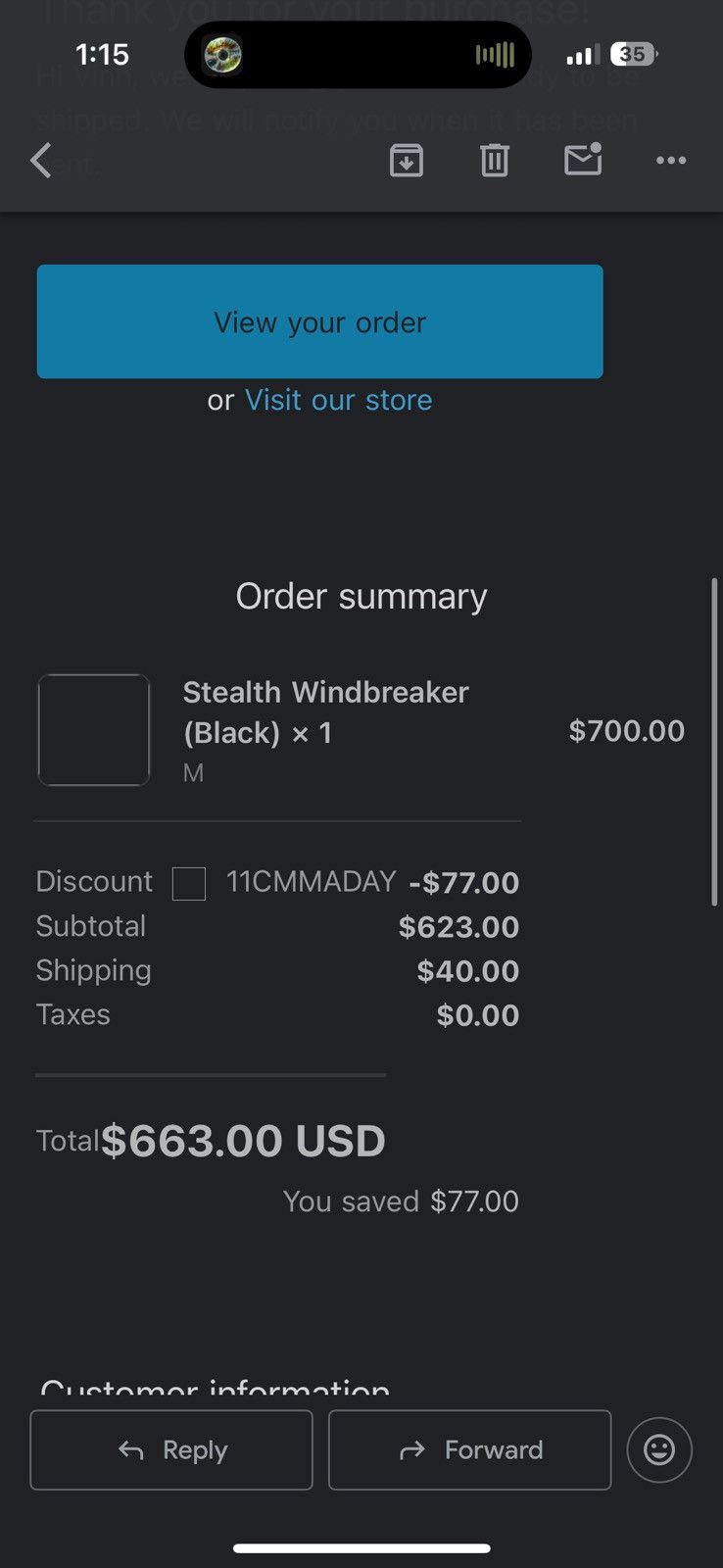CMMAWEAR STEALTH JACKET / WINDBREAKER Size US M / EU 48-50 / 2 - 10 Thumbnail