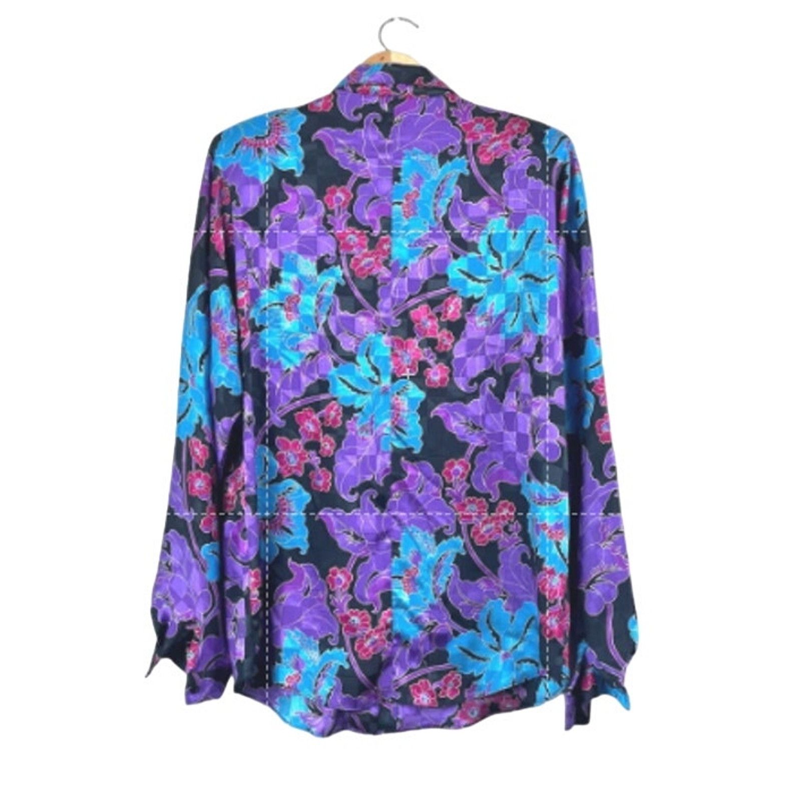 Vintage Vintage Floral Sophistication Button Front Blouse 9/10 Size L / US 10 / IT 46 - 2 Thumbnail