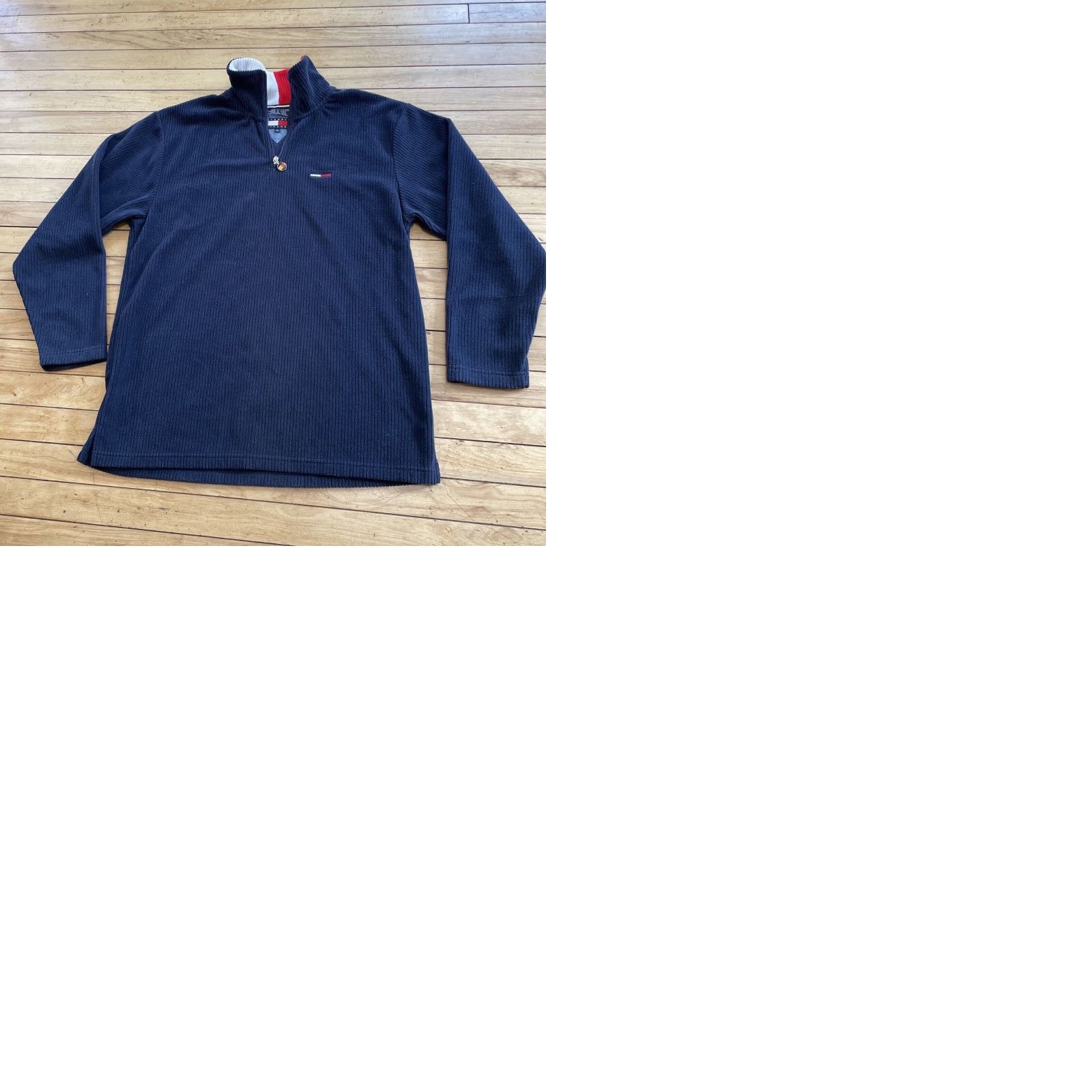Vintage VINTAGE Tommy Jeans Fleece Sweater Men M Blue 90s Y2k 1/4 Zip Pendant Turtleneck Size US M / EU 48-50 / 2 - 12 Thumbnail