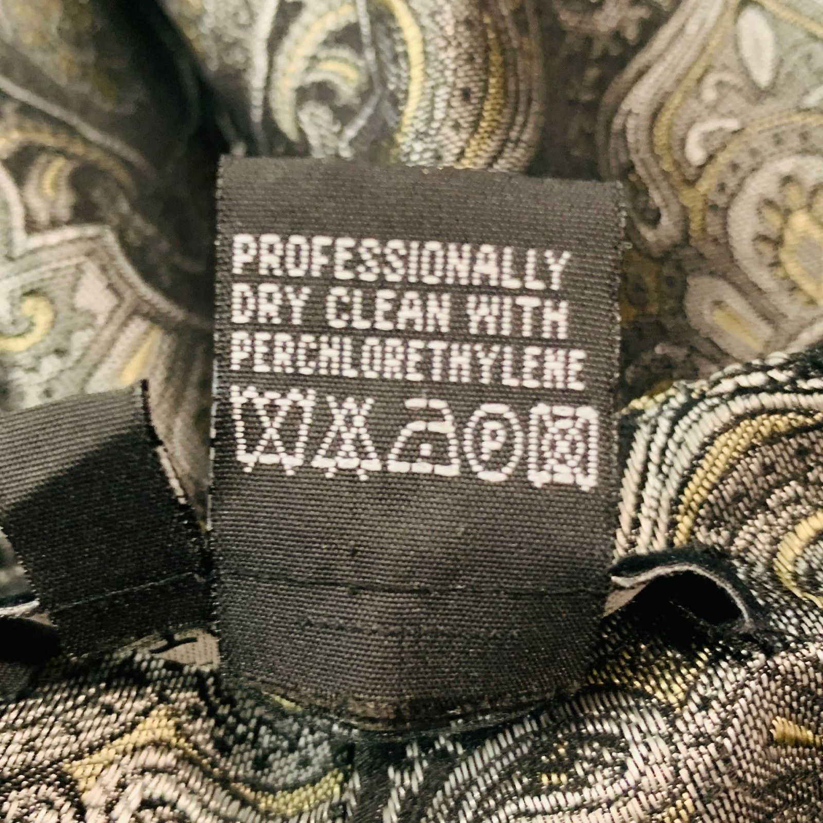 Other Size 10 Black Grey Acetate Paisley Straight Dress Pants Size 32" / US 10 / IT 46 - 6 Thumbnail