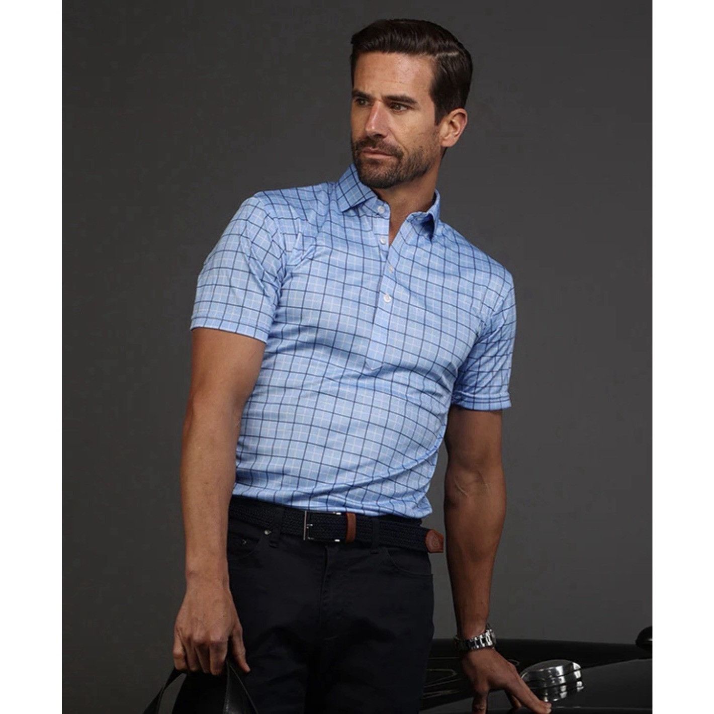 Other Collars & Co. Semi-Spread Collar Polo Shirt Blue Sz L Golf Size US L / EU 52-54 / 3 - 14 Thumbnail