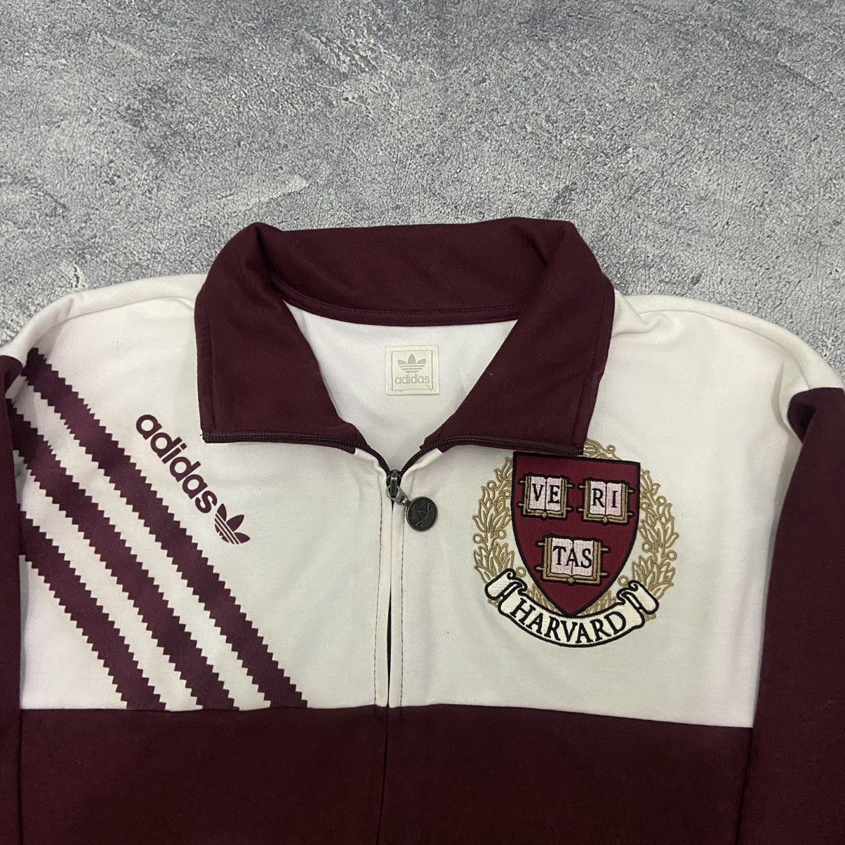 Adidas × Vintage Vintage Adidas Harvard track jacket top Red Hoodie Size US XL / EU 56 / 4 - 2 Thumbnail