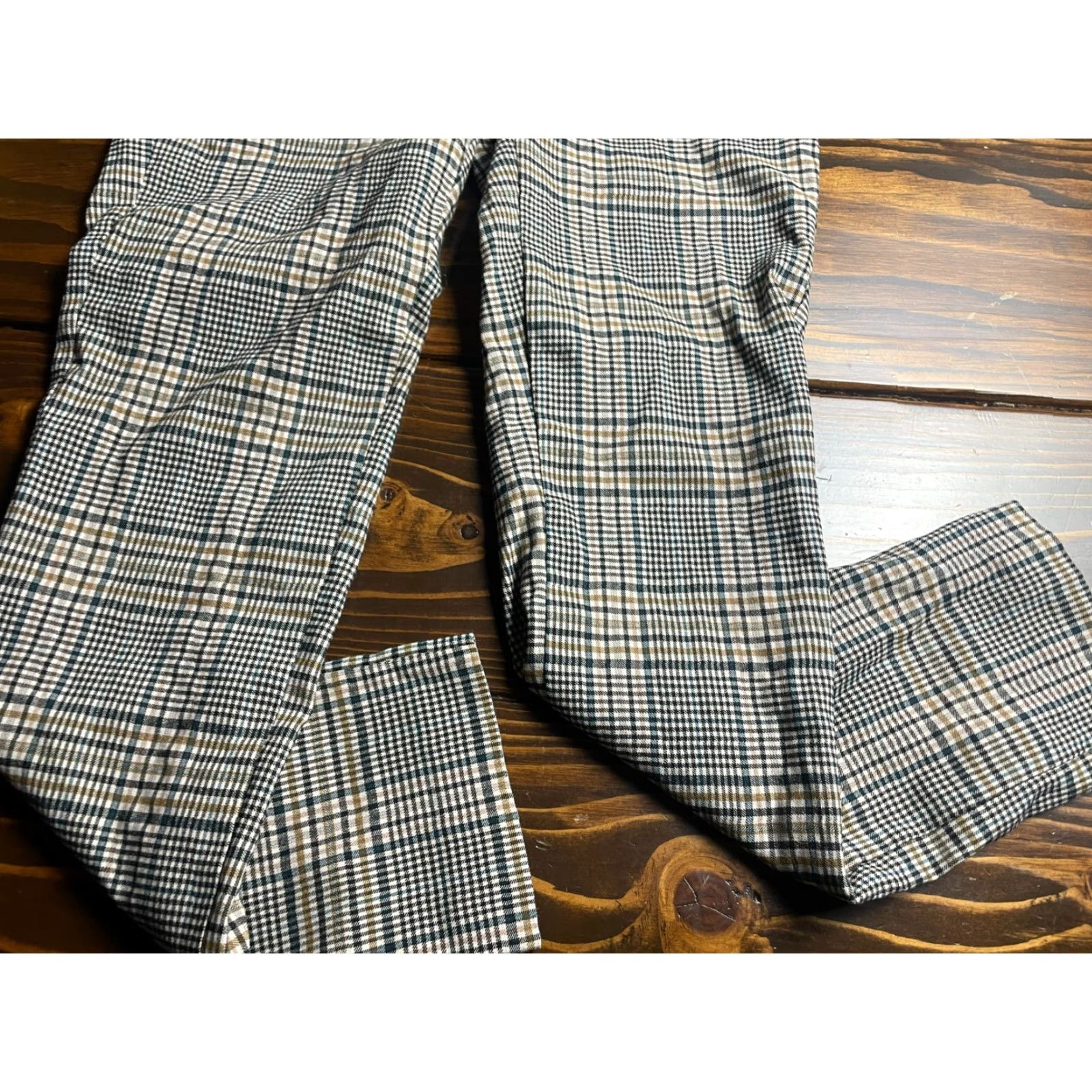 Zara Zara Pants Women's Large L Plaid Dress Pants Black Tan Brown Casual Straight Inseam 27.5 in Color May Vary Free Return Womens Size 36" / US 14 / IT 50 - 3 Thumbnail