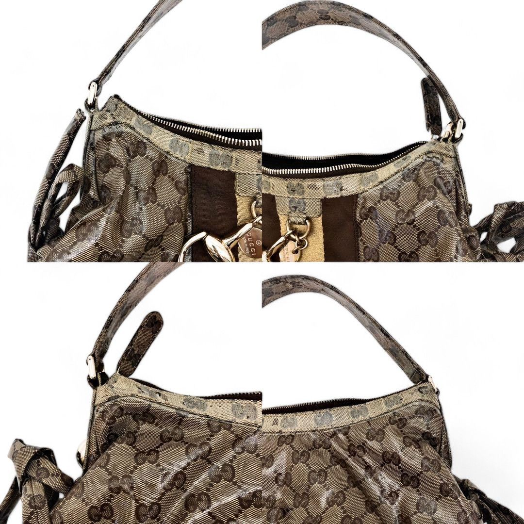 Gucci Gucci - Canvas Leather One Shoulder Bag Beige Sherry Abbey Size ONE SIZE - 5 Thumbnail