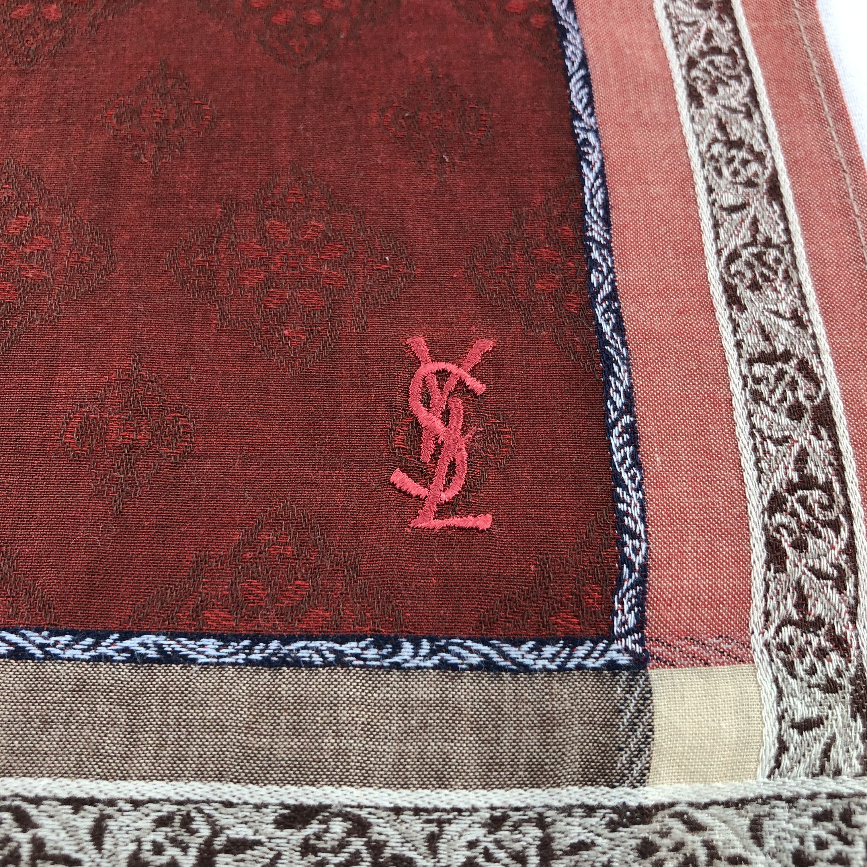 Yves Saint Laurent YSL Geometric Handkerchief Neckerchief Bandana H2892 Size ONE SIZE - 3 Thumbnail