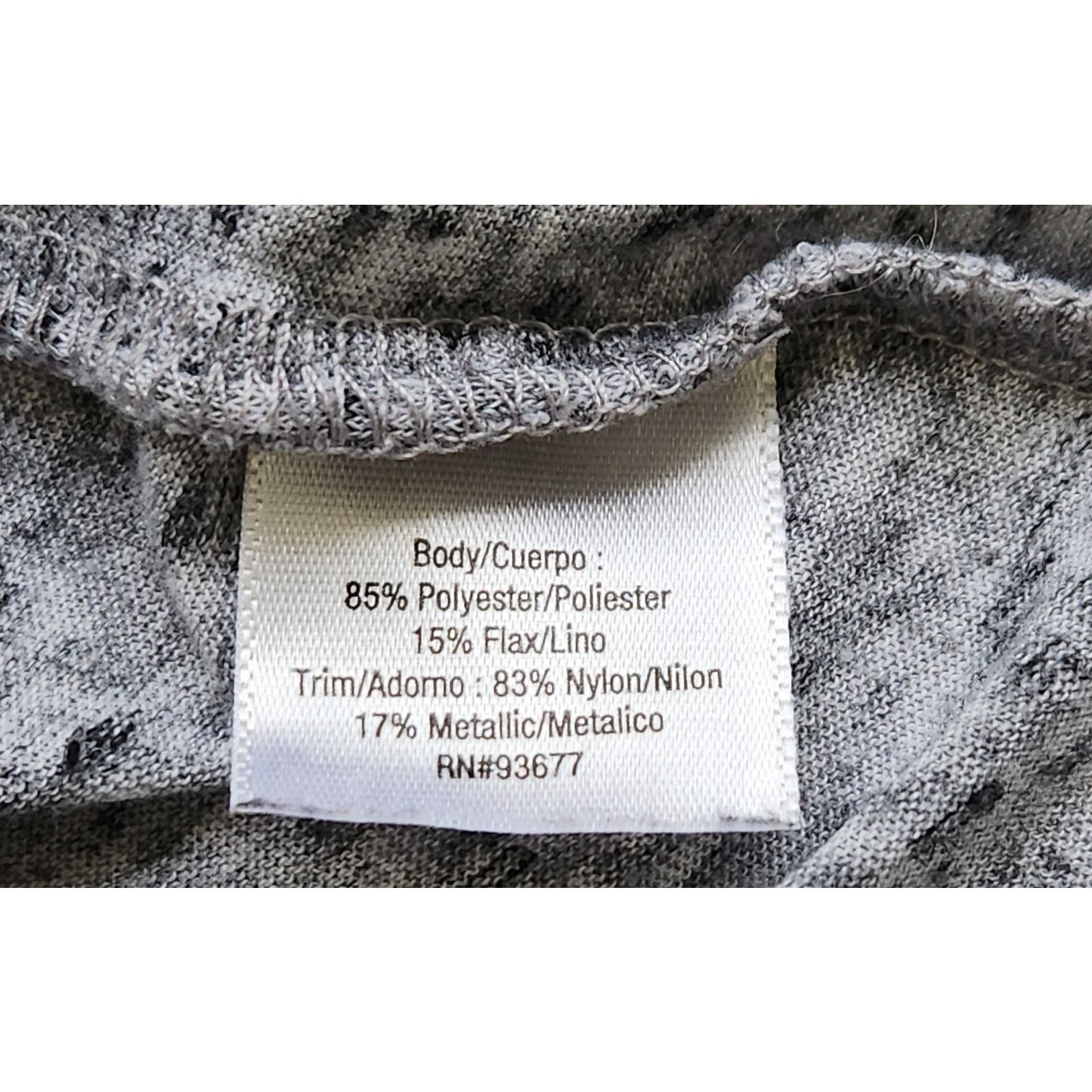 Other A.N.A Gray Marled Silver Metallic Lace Netting Top Large Size L / US 10 / IT 46 - 4 Thumbnail