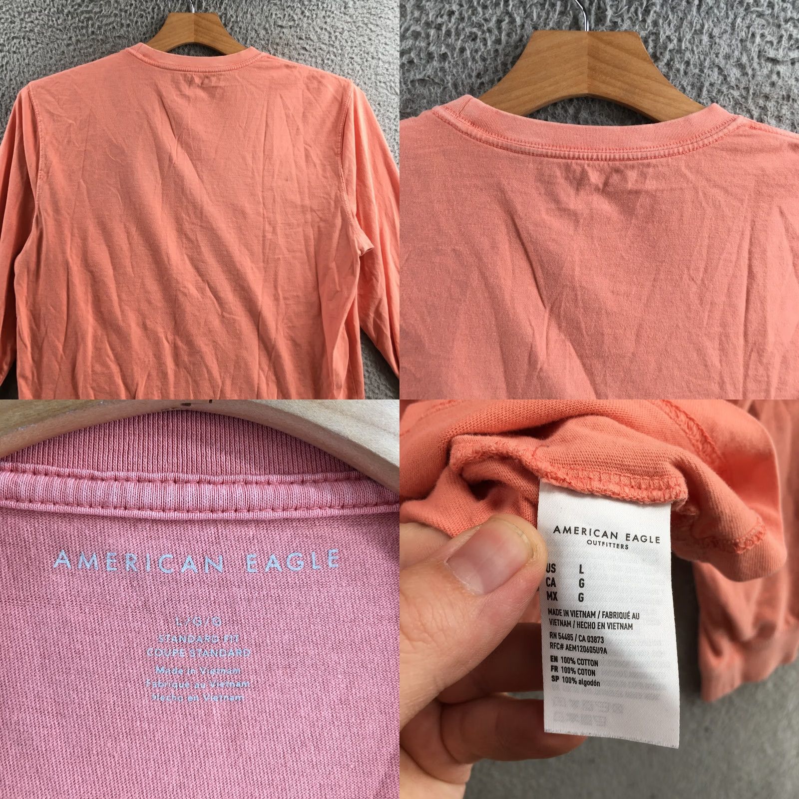 American Eagle Outfitters VINTAGE American Eagle Outfitters Shirt Mens L Pink Cotton Long Sleeve Crew Neck Pullover Size US L / EU 52-54 / 3 - 8 Thumbnail