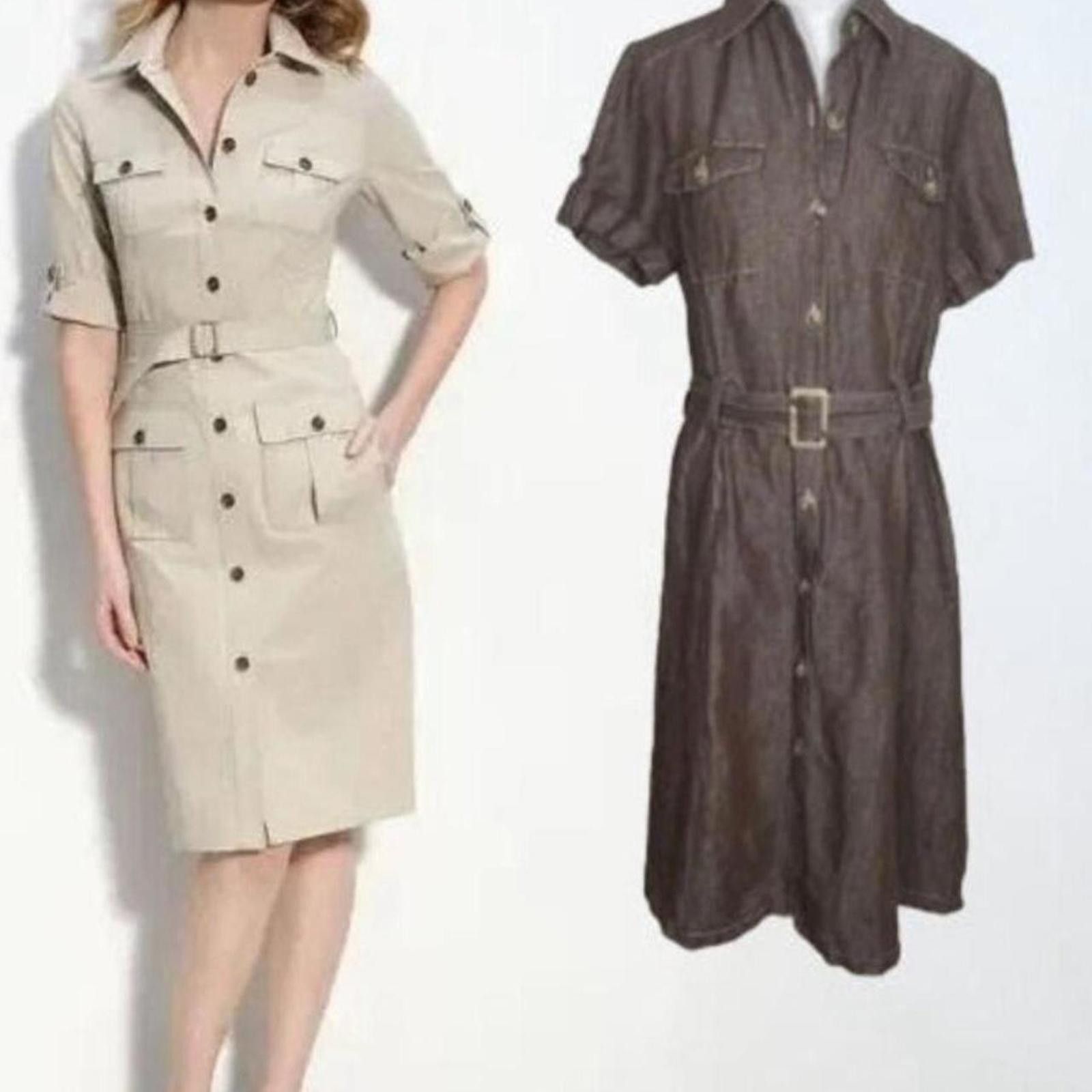 Designer Lafayette 148 safari dress #lafayette148dress Size XXL / US 16-18 / IT 52-54 - 1 Thumbnail