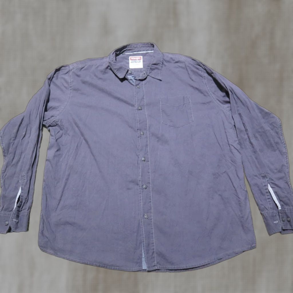 Wrangler Wrangler Jeans Co Solid Blue Button Down Shirt Long Sleeve Adult Men's 2X Blue Western Casual Button-Up Shirt Mens Size US XXL / EU 58 / 5 - 1 Thumbnail