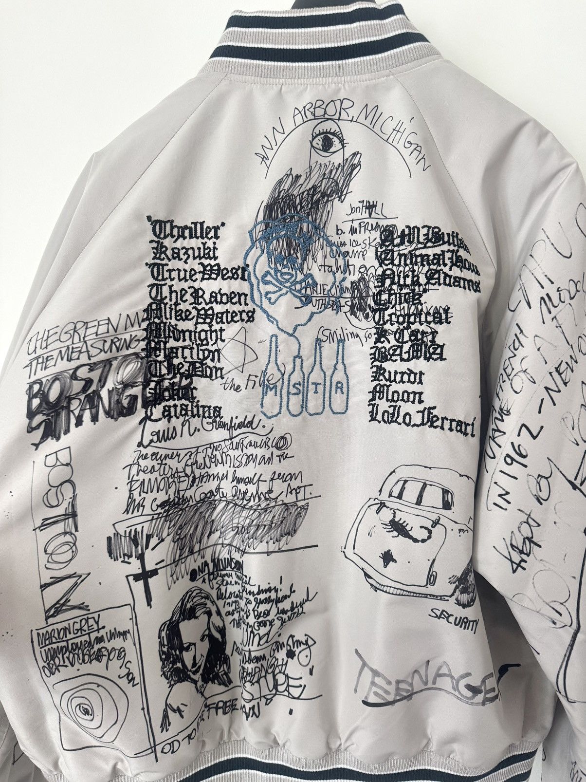 Paly Hollywood Paly Hollywood “Bolinas”Graffiti-Print Bomber Jacket Grey XL Size US XL / EU 56 / 4 - 3 Thumbnail