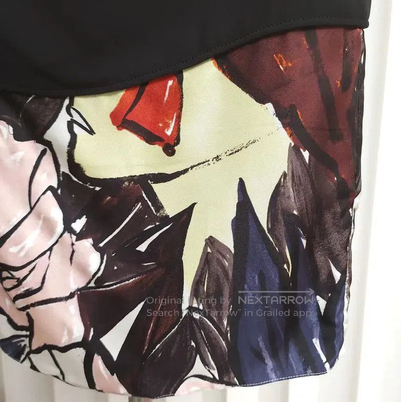 Dior Dior Black Silk Print Short Sleeve Top . Size XS / US 0-2 / IT 36-38 - 3 Thumbnail