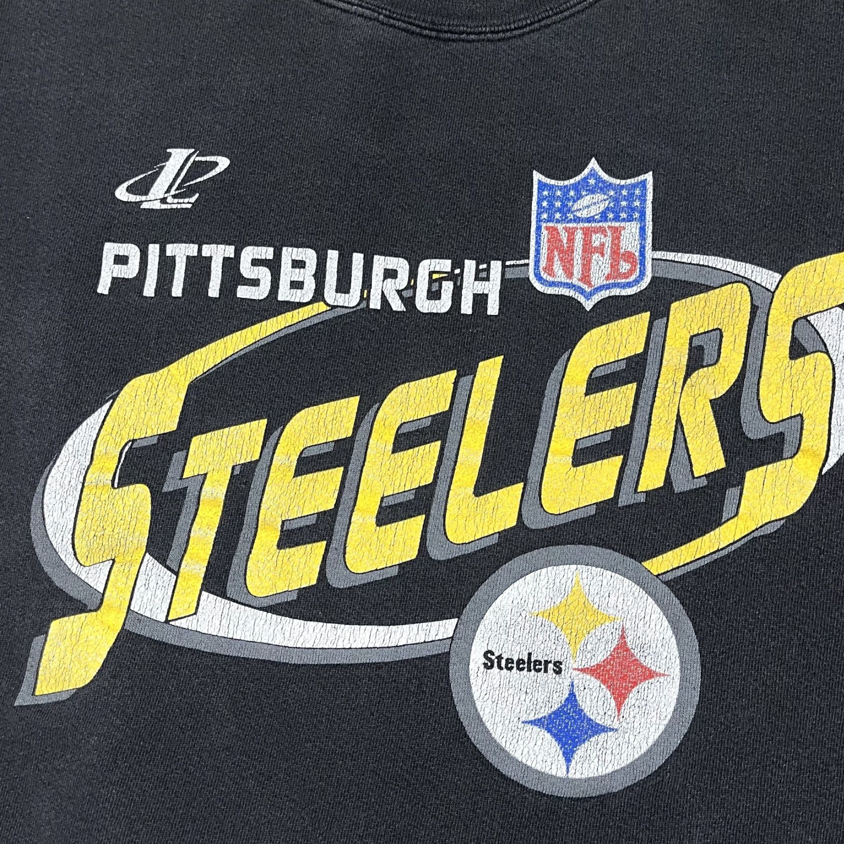 Logo Athletic VINTAGE Pittsburgh Steelers Sweatshirt Mens Large Faded Black Logo Athletic Crew 90s Mens Size US L / EU 52-54 / 3 - 2 Thumbnail