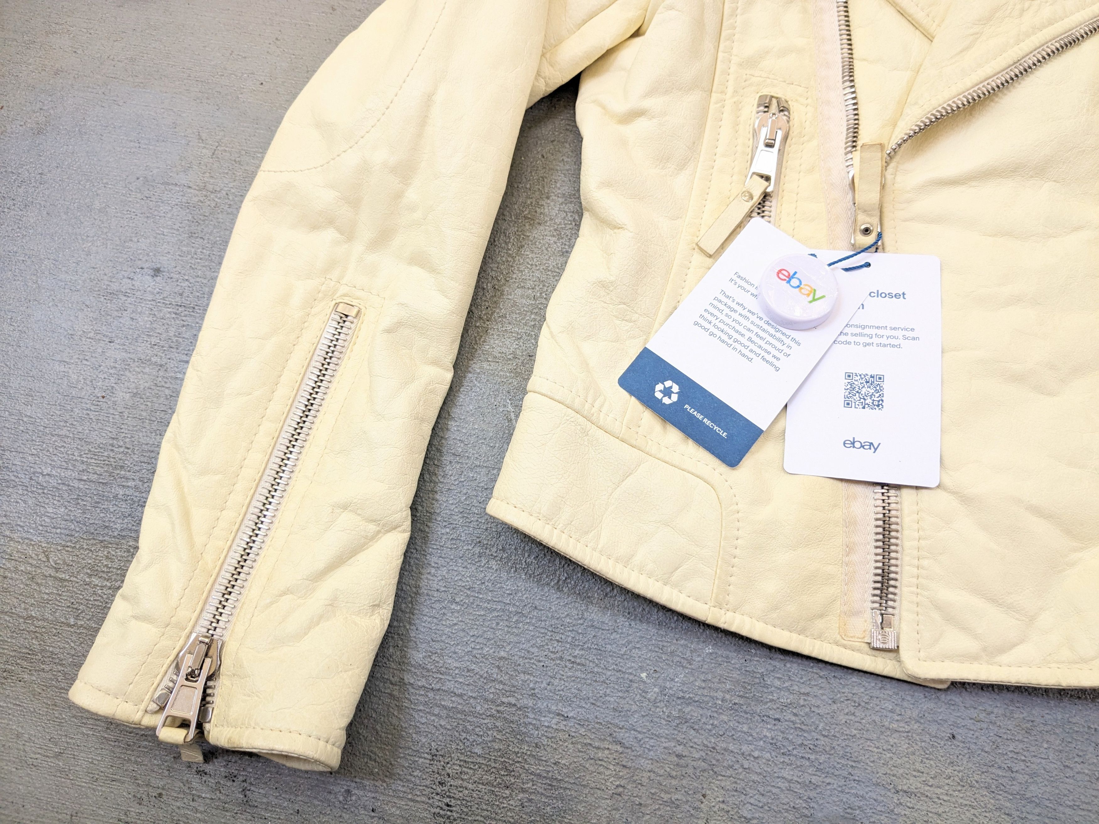 Balenciaga Women's Balenciaga Leather Moto Jacket White 38 Lambskin Size XS / US 0-2 / IT 36-38 - 19 Thumbnail