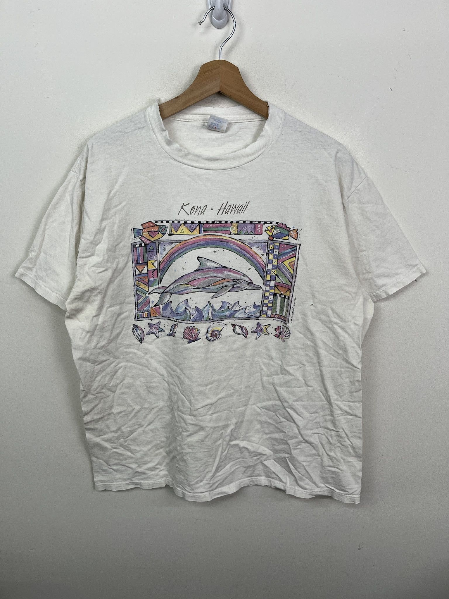Vintage Vintage Kona Hawaii Dolphin Art Tee Shirt size XL Size US XL / EU 56 / 4 - 1 Thumbnail