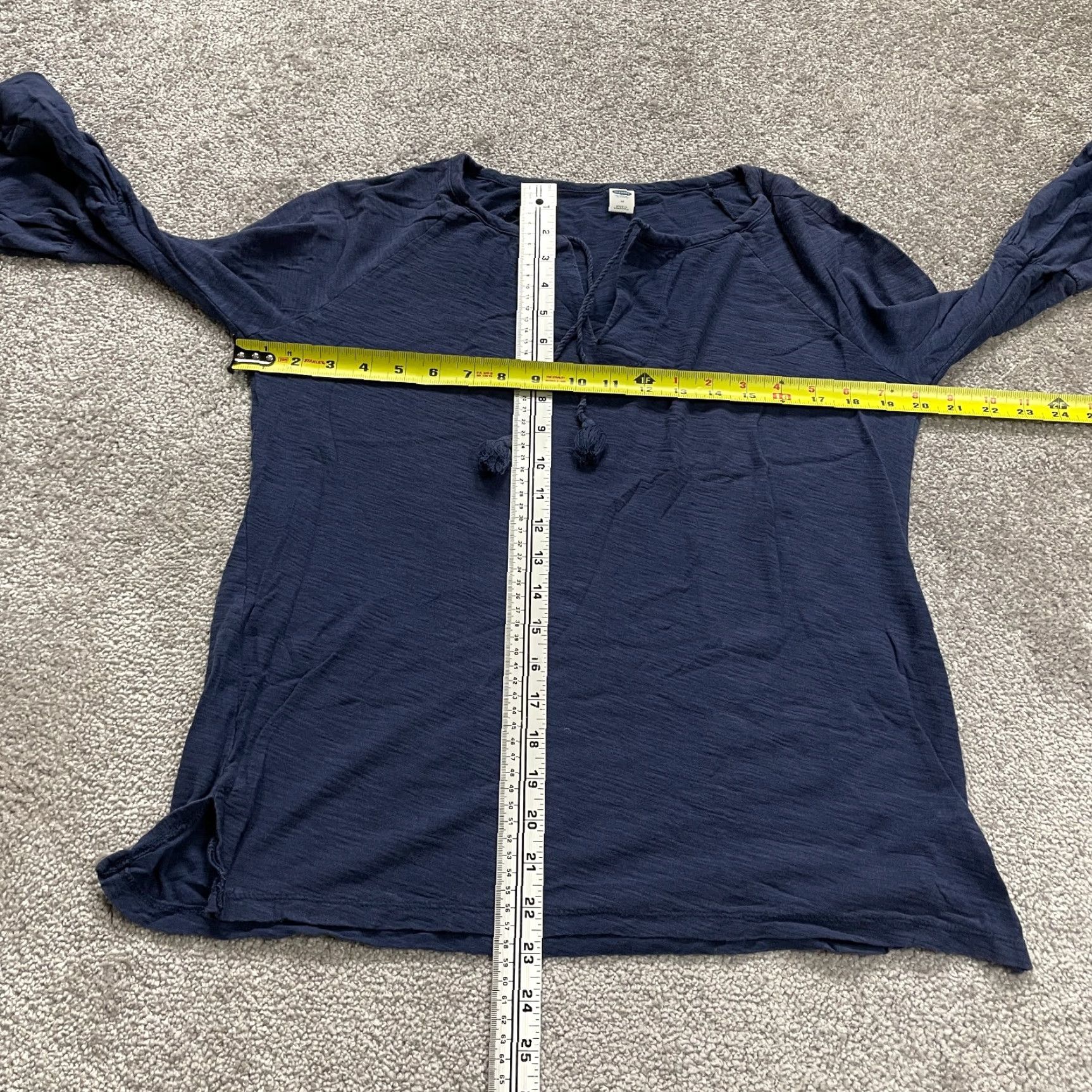 Old Navy Old Navy Blouse Womens M Blue 100% Cotton Bell Sleeve Tasseled Casual Top Size M / US 6-8 / IT 42-44 - 7 Thumbnail
