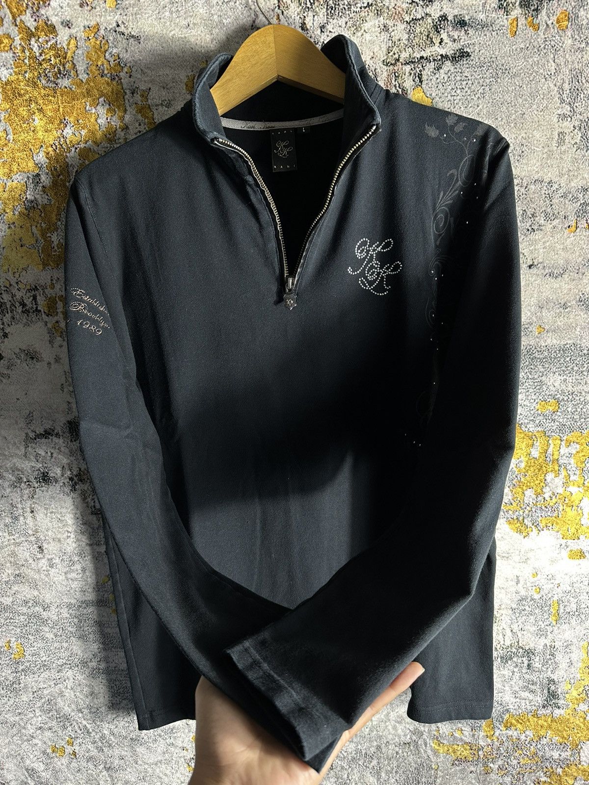 Beauty Beast VTG BROOKLYN KARL KANI 1989 HALF ZIP STUDDED TRIBAL SHIRT Size US M / EU 48-50 / 2 - 6 Thumbnail