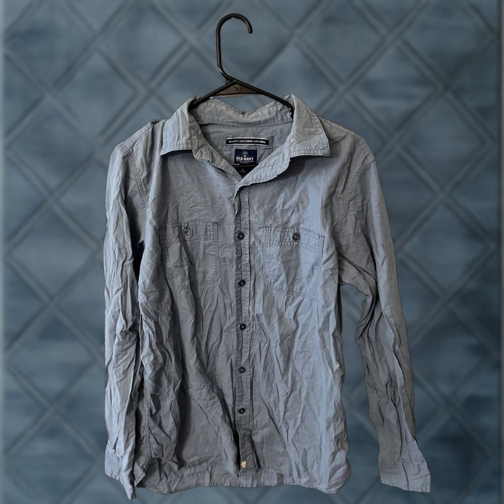 Old Navy Old Navy Men Slim Fit Blue Stripe Button-Up Shirt Long Sleeve S Small Regular Size US S / EU 44-46 / 1 - 1 Thumbnail