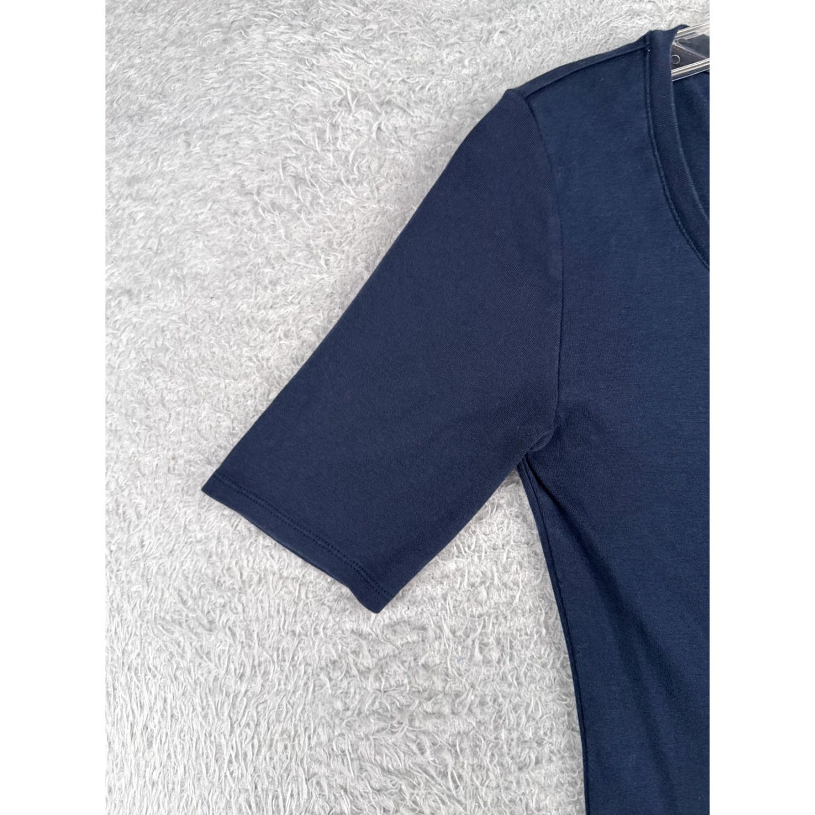 Tommy Hilfiger Tommy Hilfiger Shirt Women Medium Blue Short Sleeve Scoop Neck Cotton Blend Polo Casual Workwear Embroidered Size M / US 6-8 / IT 42-44 - 3 Thumbnail