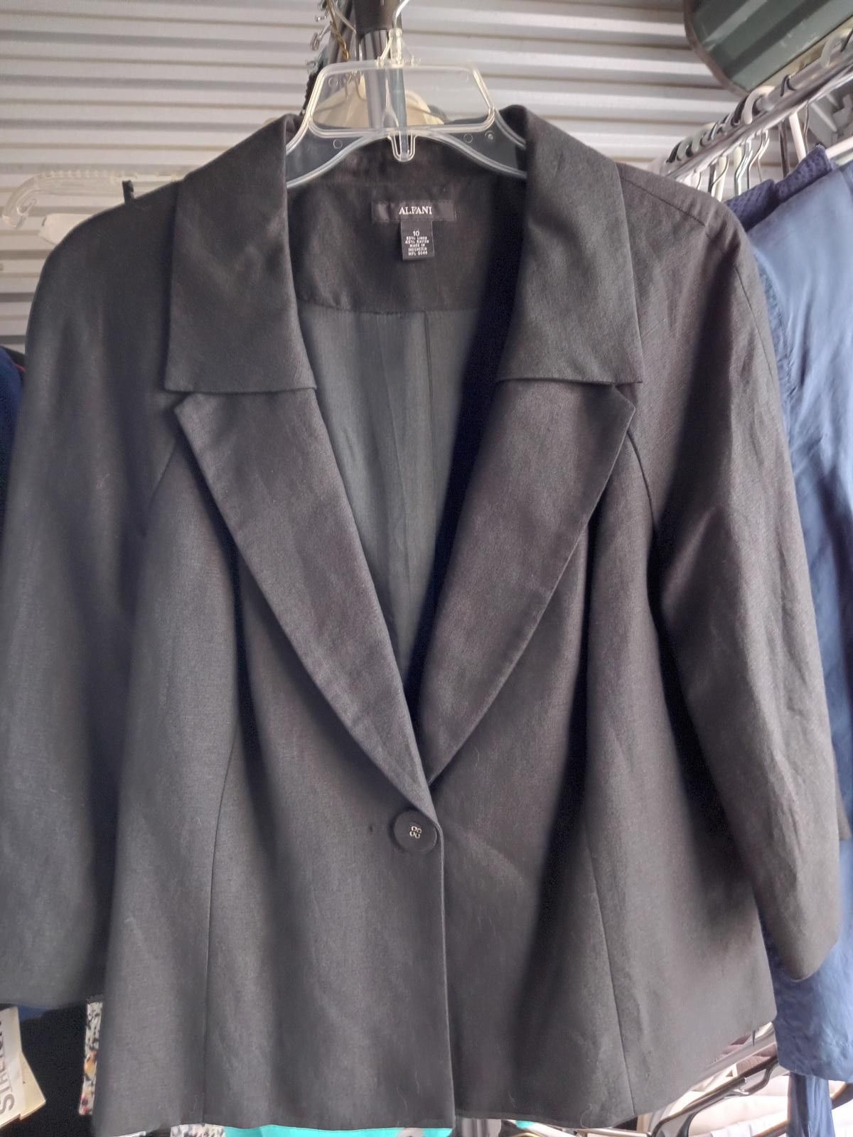 Designer Elegant Black ALFANI Blazer for Women Size L / US 10 / IT 46 - 4 Thumbnail