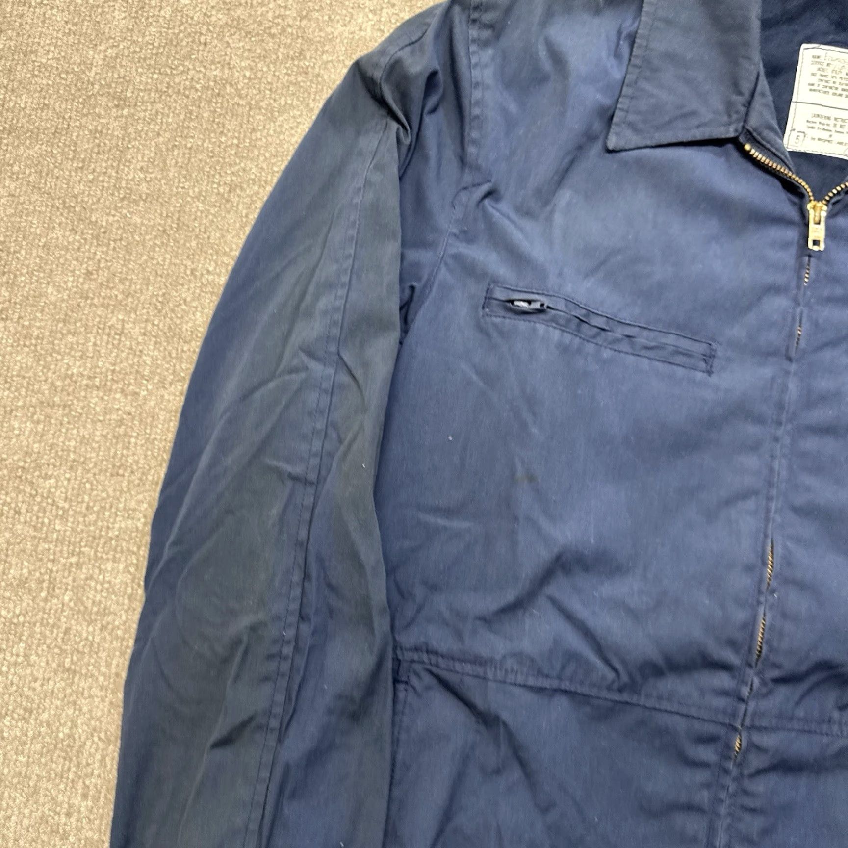Vintage VINTAGE US Navy Deck Jacket Mens 40L Blue Military Cotton Blend Full Zip Workwear Stencil 80s 70s Size US XXS / EU 40 - 5 Thumbnail