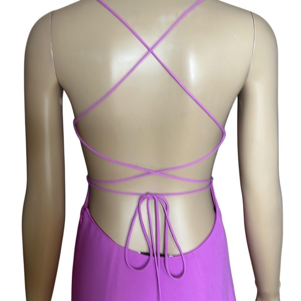 Cult Gaia NWT Gai Mattiolo Plunging V-neckline Structured Cups Cut-out front detail Purple Hue 4 / 6 (025) Size S / US 4 / IT 40 - 8 Thumbnail
