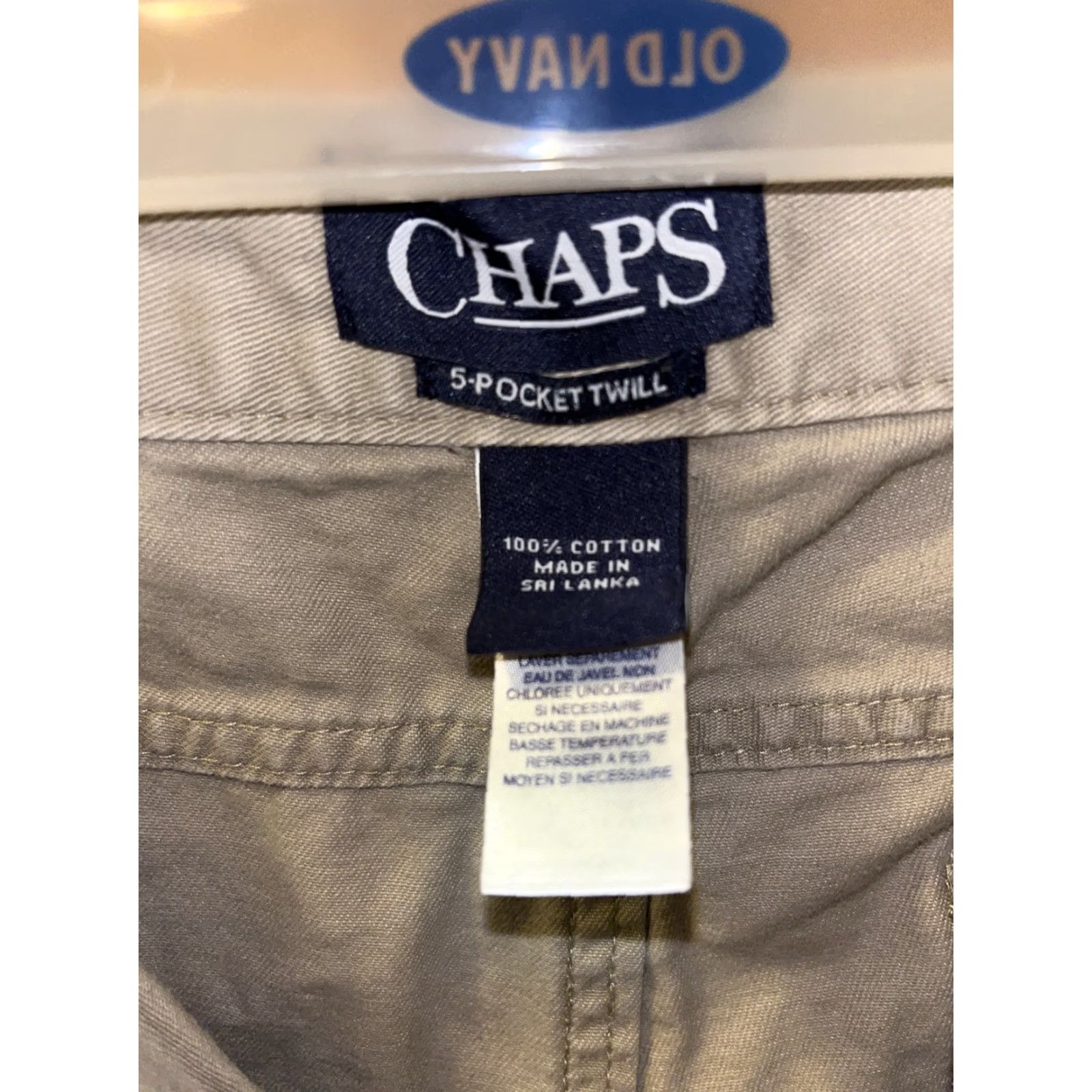 Chaps VINTAGE Chaps Mens Pants Flat Front Cotton Khaki Chino 5-Pocket Casual Business 33/32 Size US 33 - 3 Thumbnail