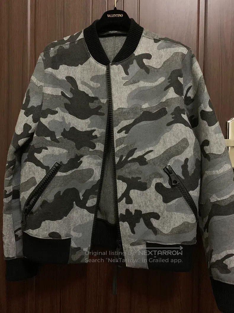 Valentino Valentino Grey camouflage wool felt jacket Size US M / EU 48-50 / 2 - 1 Thumbnail