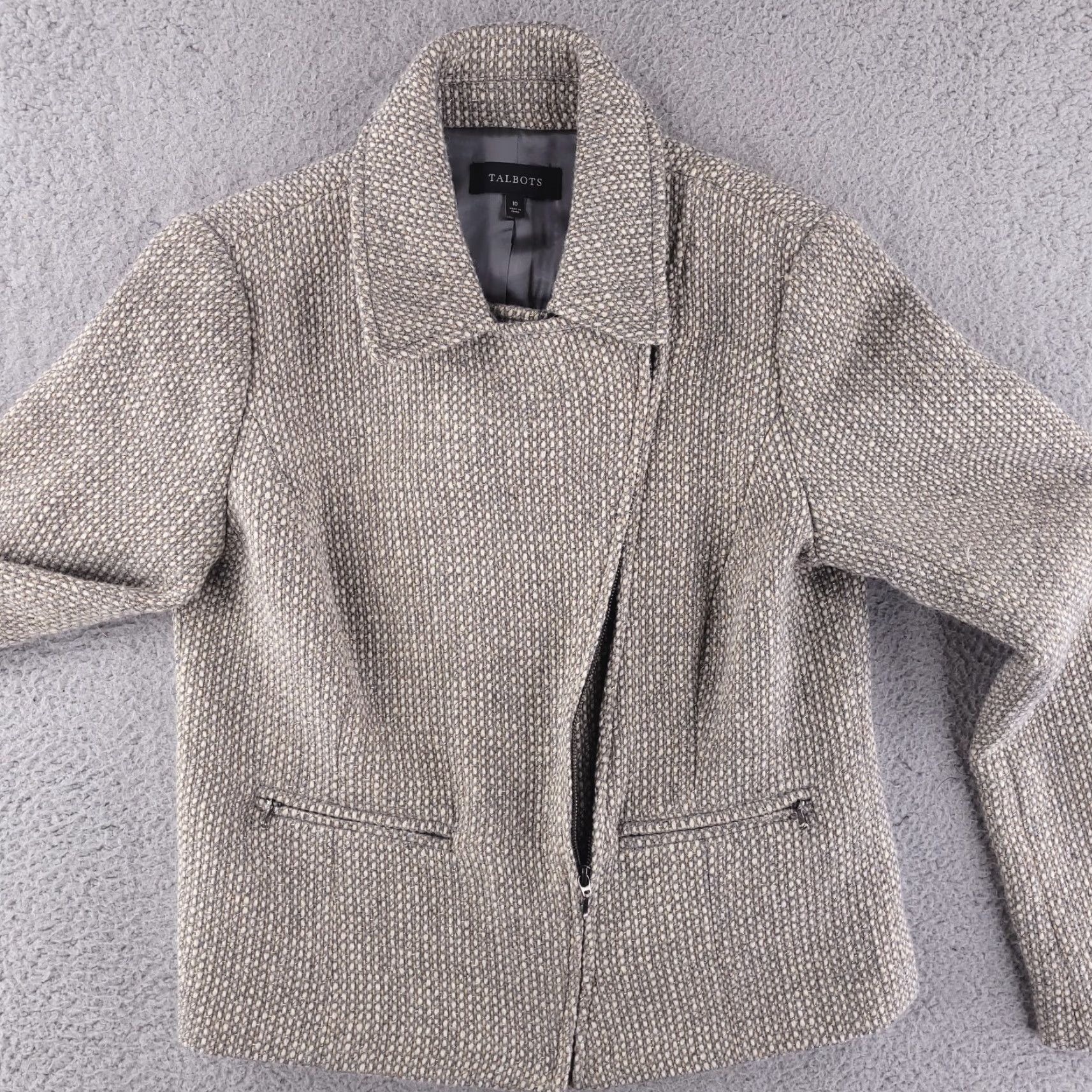 Talbots Talbots Coat Womens 10 Wool Knit Zip Casual Multicolor Size L / US 10 / IT 46 - 7 Thumbnail