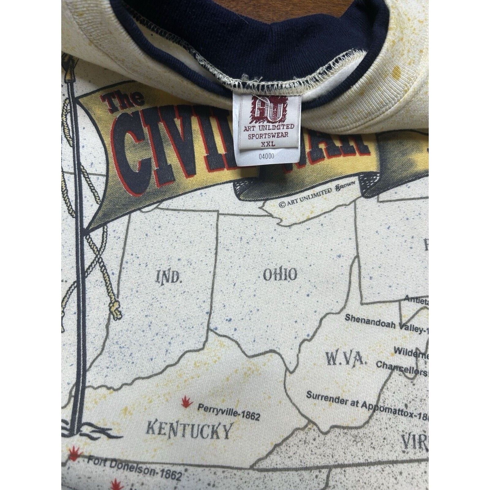 Vintage 90s American Civil War History Crewneck Pullover Sweatshirt Size US XXL / EU 58 / 5 - 3 Thumbnail