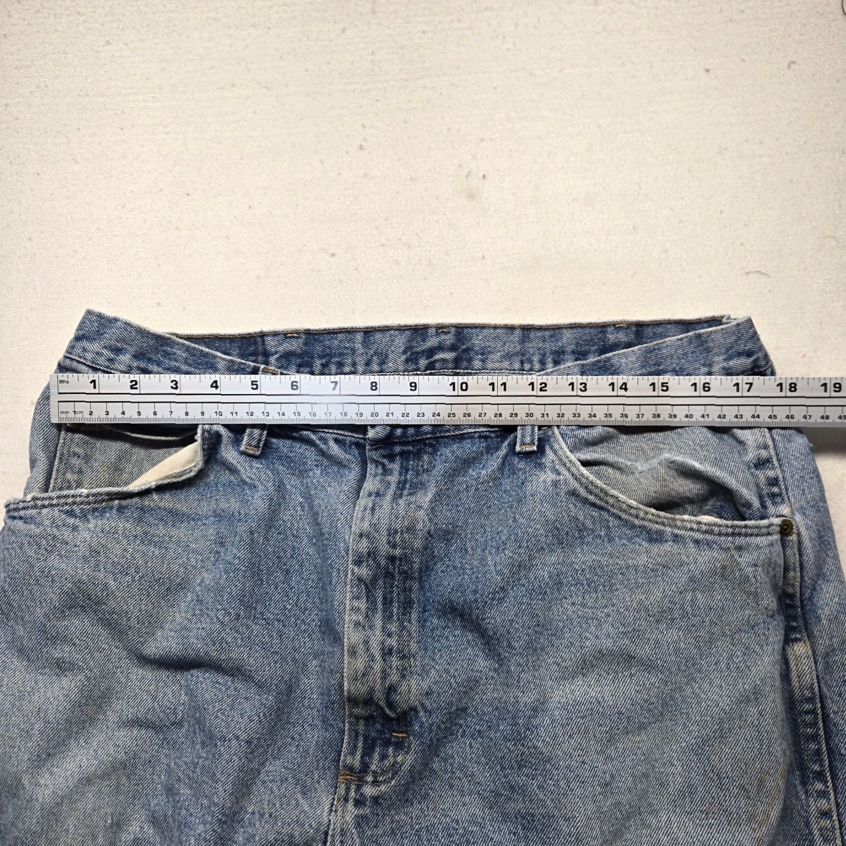 Wrangler Wrangler Regular Fit Jeans Medium Blue Denim Straight 38x34 Mens Size US 38 / EU 54 - 7 Thumbnail