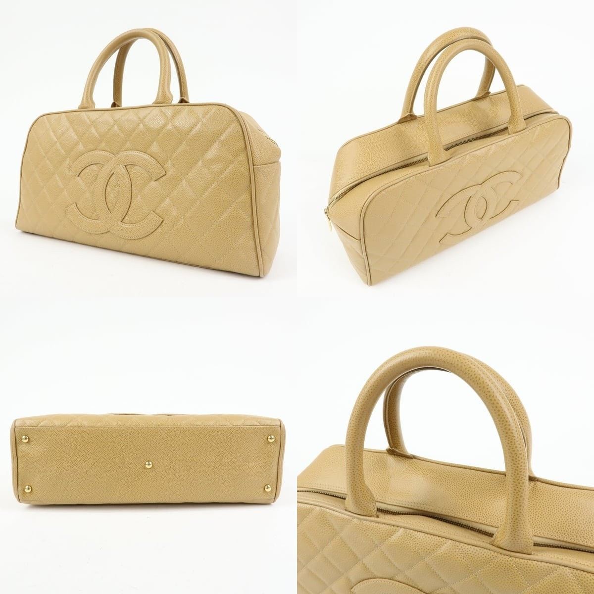 Chanel Chanel CC Duffle Bag Caviar Leather Satchel Tan Size ONE SIZE - 3 Thumbnail