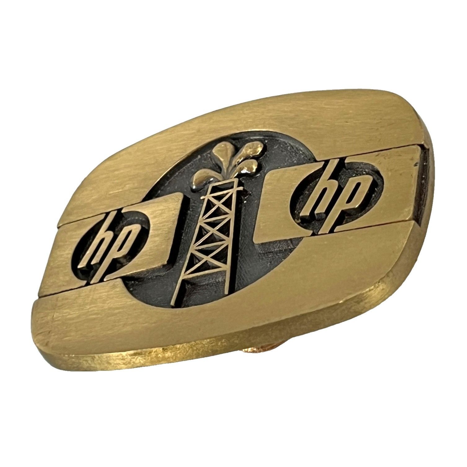 Other HP Oil Derrick Vintage Belt Buckle Solid Bronze Hewlett Pack Size ONE SIZE - 2 Thumbnail