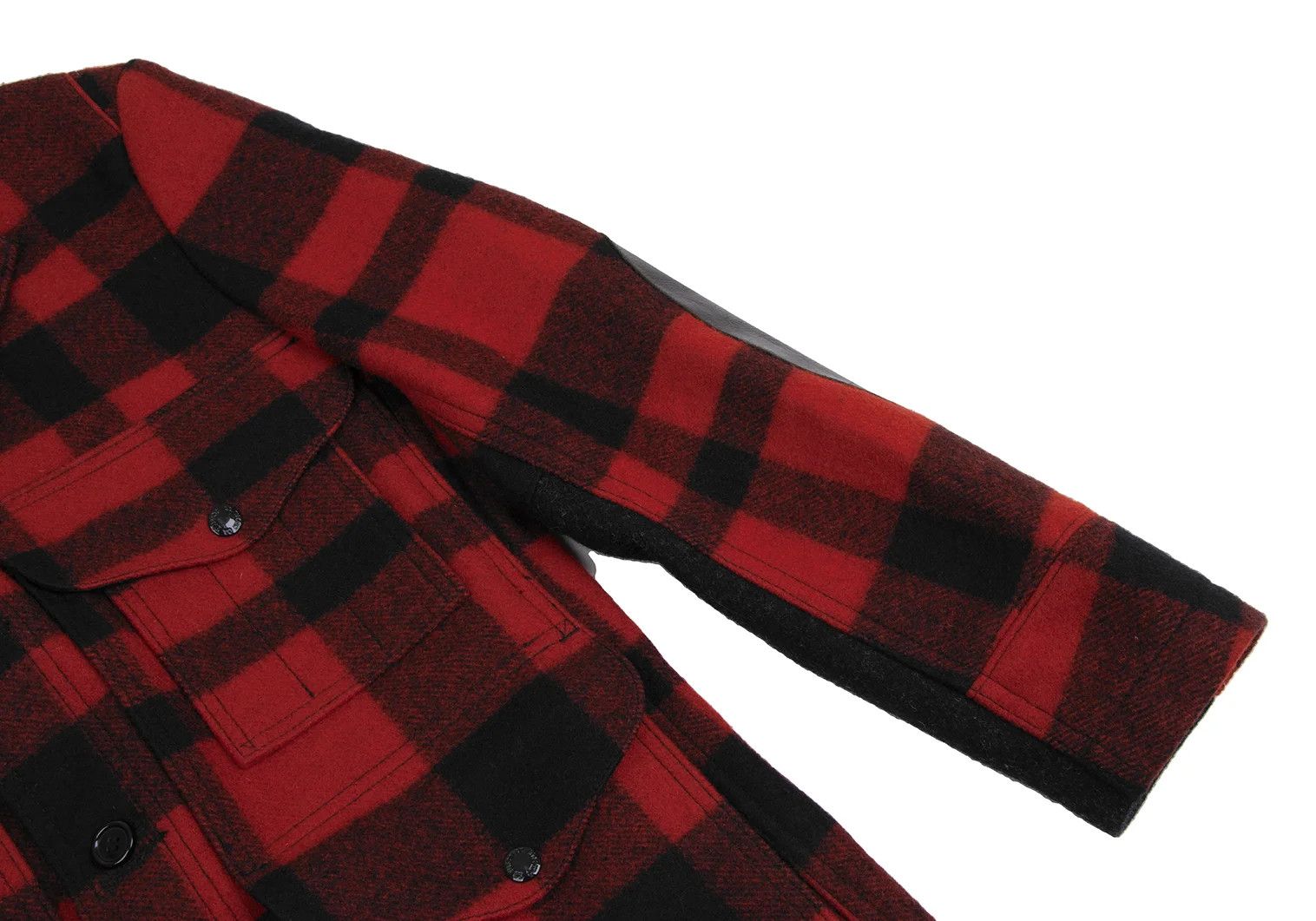 Junya Watanabe Red and Black Gingham Check Leather Elbow Patch Jacket Size US S / EU 44-46 / 1 - 7 Thumbnail