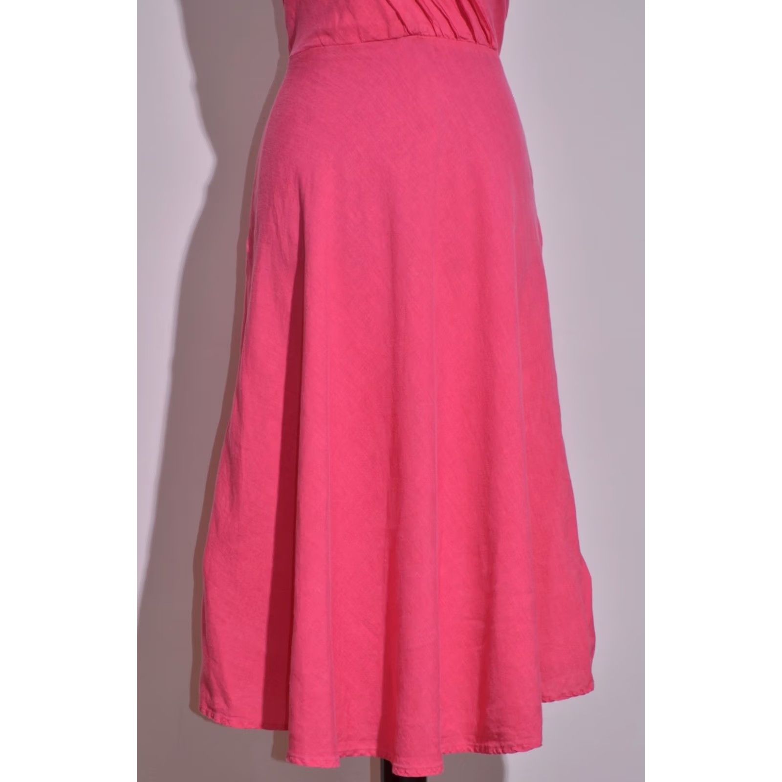 120% Lino 120% Lino Pink Linen Sleeveless V-Neck Midi Dress Womens IT 40 Size S / US 4 / IT 40 - 3 Thumbnail